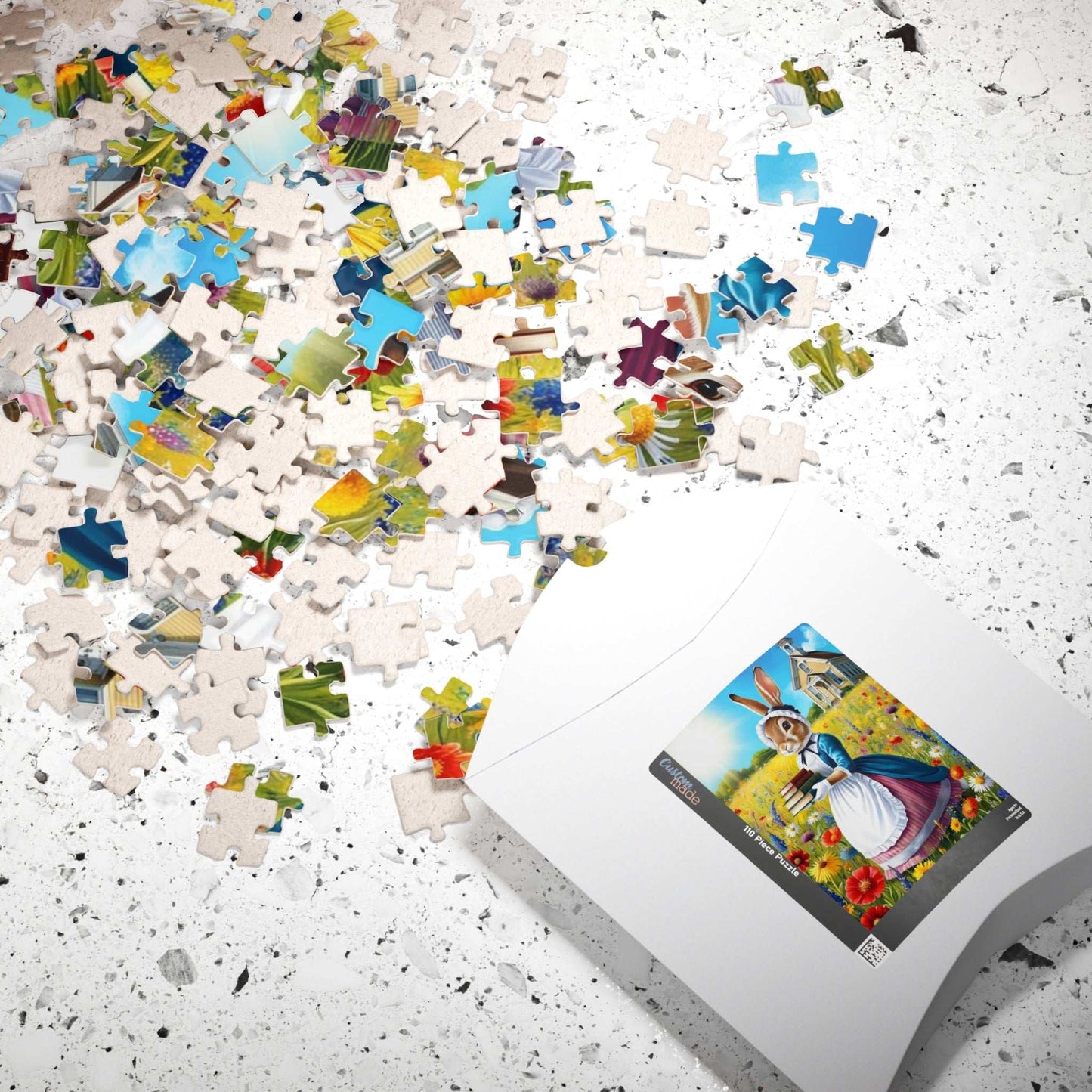 Whimsical Rabbit Jigsaw Puzzle, Charming Artwork for Book Lover, Easter Spring Puzzle Gift for Adults, Unique Fun Family Game Night Puzzle The Puzzle Chest