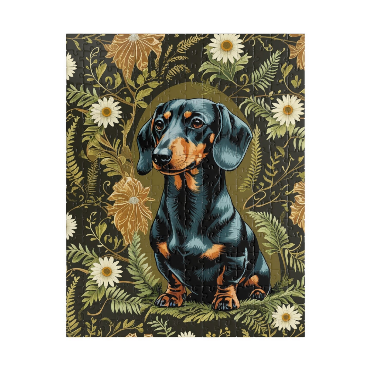 Vintage Dachshund Puzzle - William Morris Inspired 110-1014 Piece Family Dog Jigsaw Game, Fun Indoor Activity, Best Animal Lover Gift Idea 252 pcs (Vertical) Puzzle The Puzzle Chest