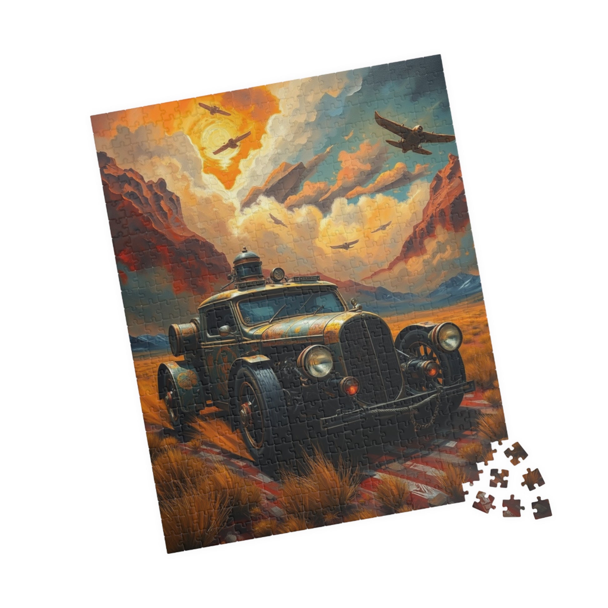 Vintage Car Puzzle, Nostalgic Jigsaw, Classic Auto Art Puzzle The Puzzle Chest