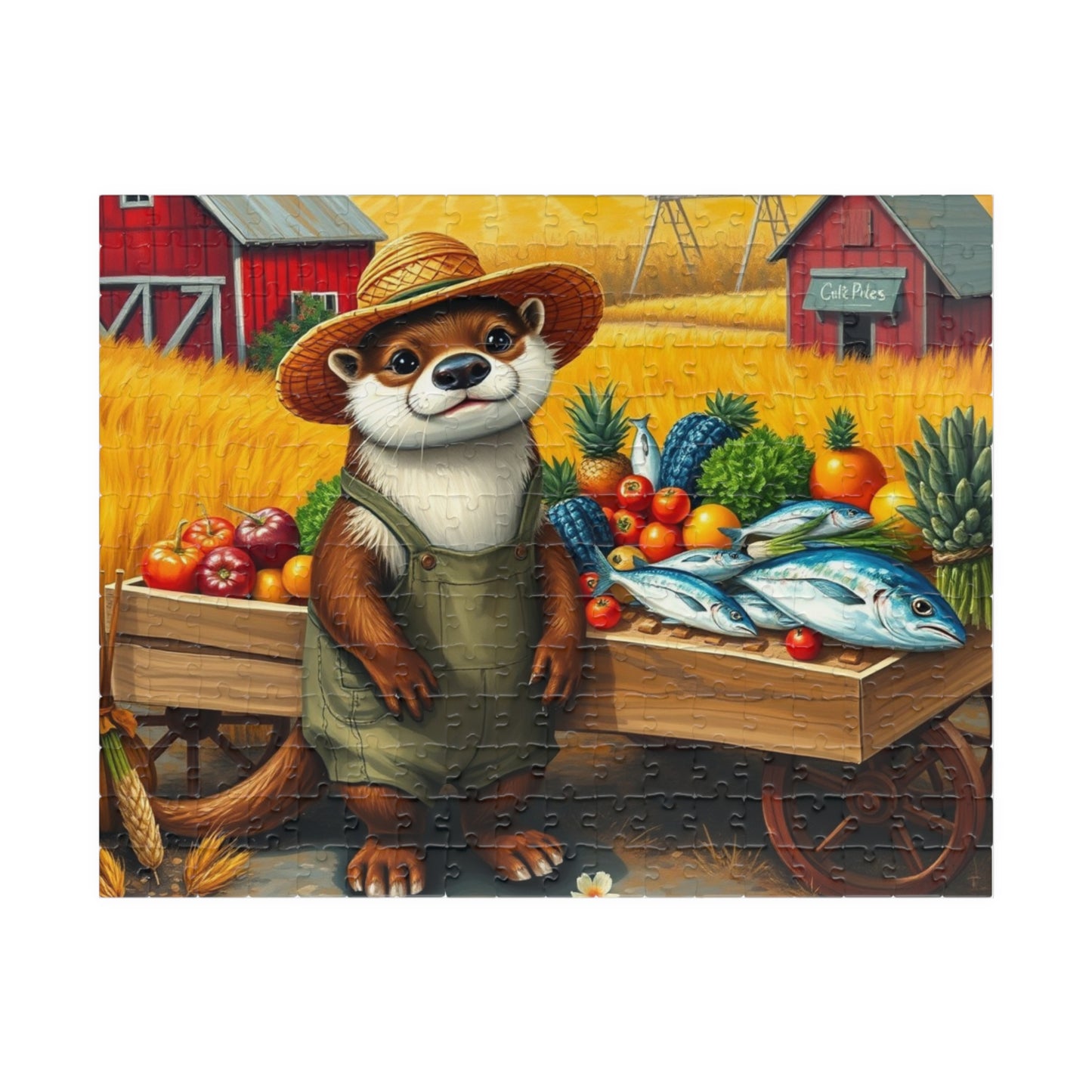 Whimsical Animal Jigsaw Puzzle, Otter Farm Scene, Fun Family Game Night, Perfect Gift for Adult and Animal Lover 252 pcs (Horizontal) Puzzle The Puzzle Chest
