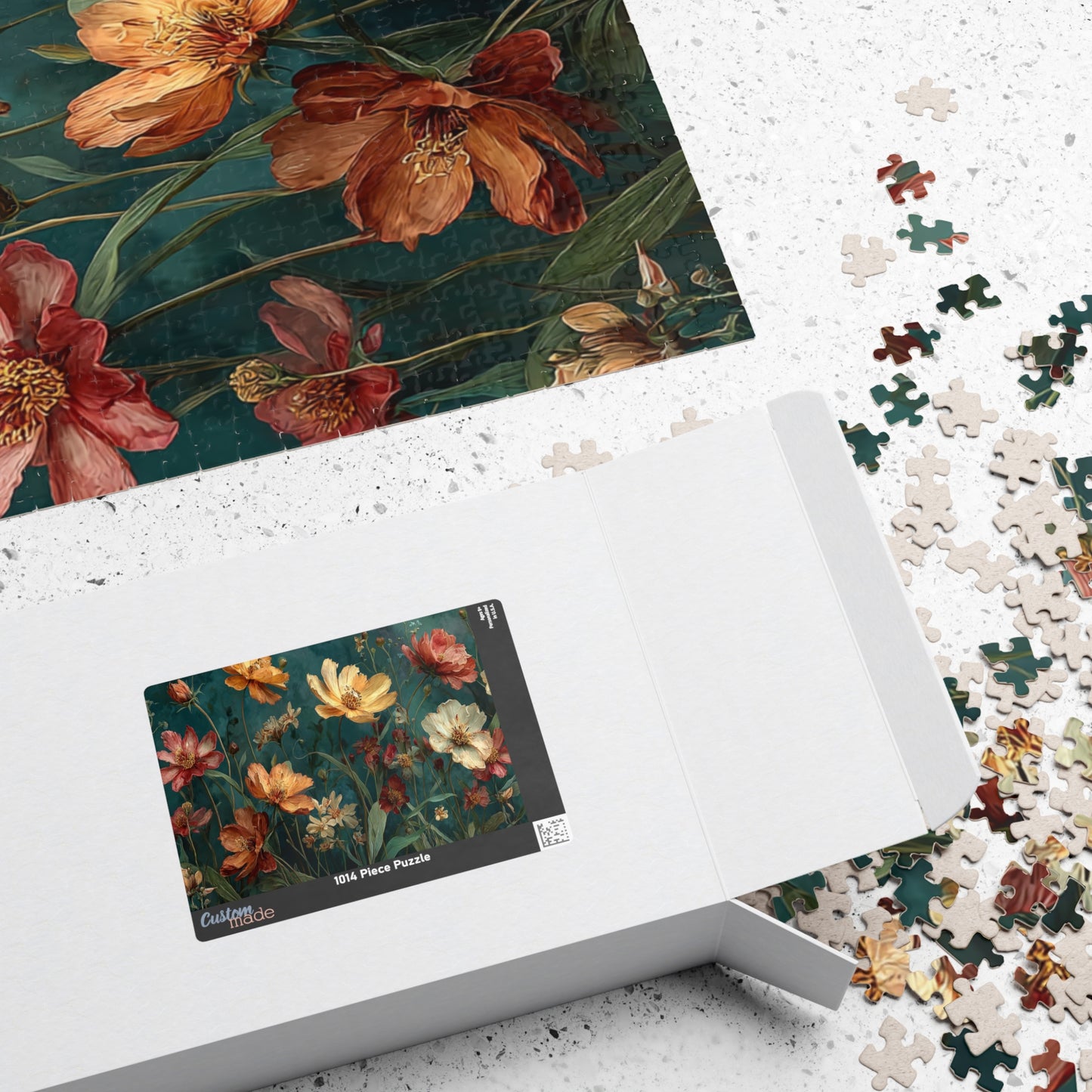 Autumn Wildflower Jigsaw Puzzle - Tranquil Field of Flowers, Nature Inspired Floral Art