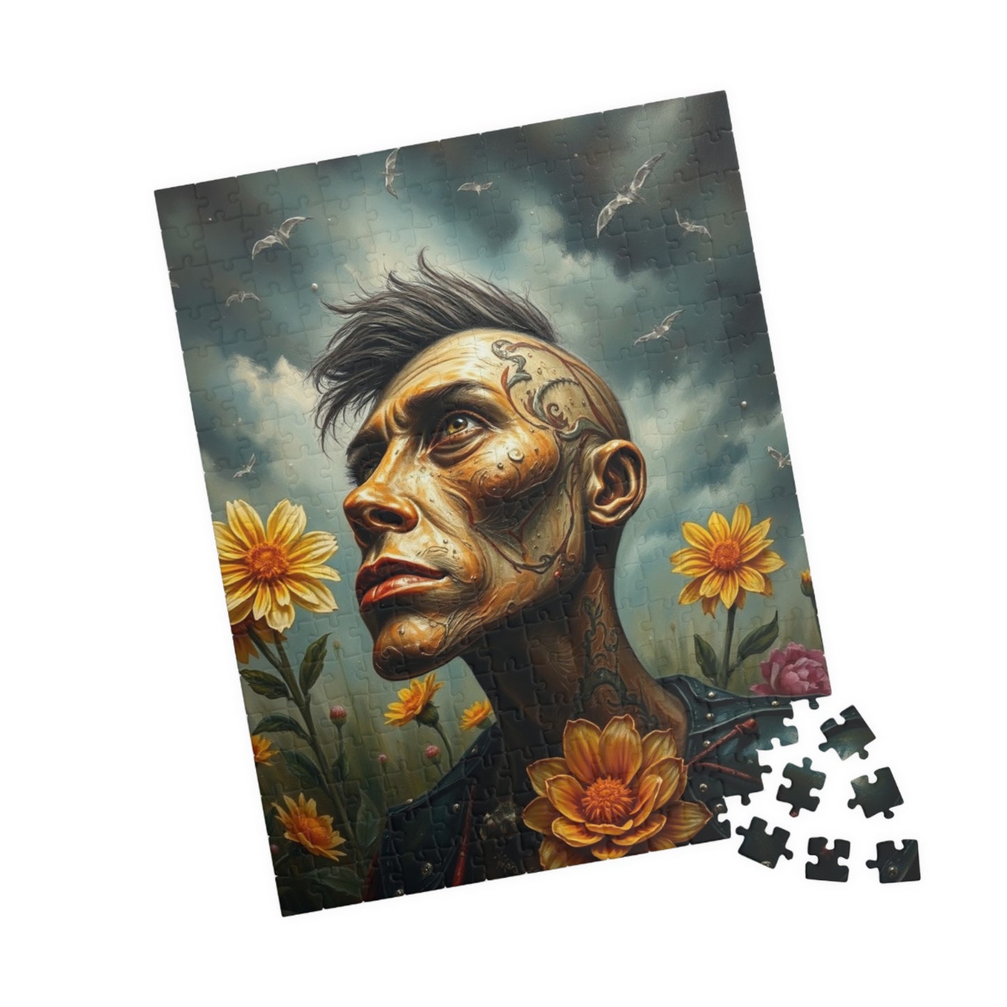 Steampunk Artistic Puzzle - Tattooed Man Design, 110-1014 pieces, Unique Gift, Home Decor, Mindful Activity, Creative Challenge Puzzle The Puzzle Chest