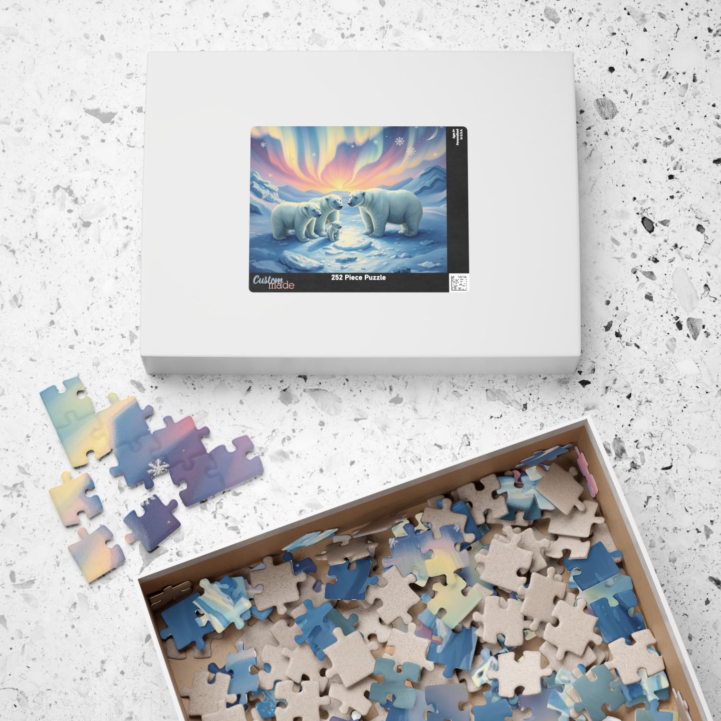 Polar Auror Jigsaw Puzzle - Polar Bear Winter, Cozy Family Game Night, 110-1014 Pieces, Holiday Birthday Gift for Friends, Arctic Art