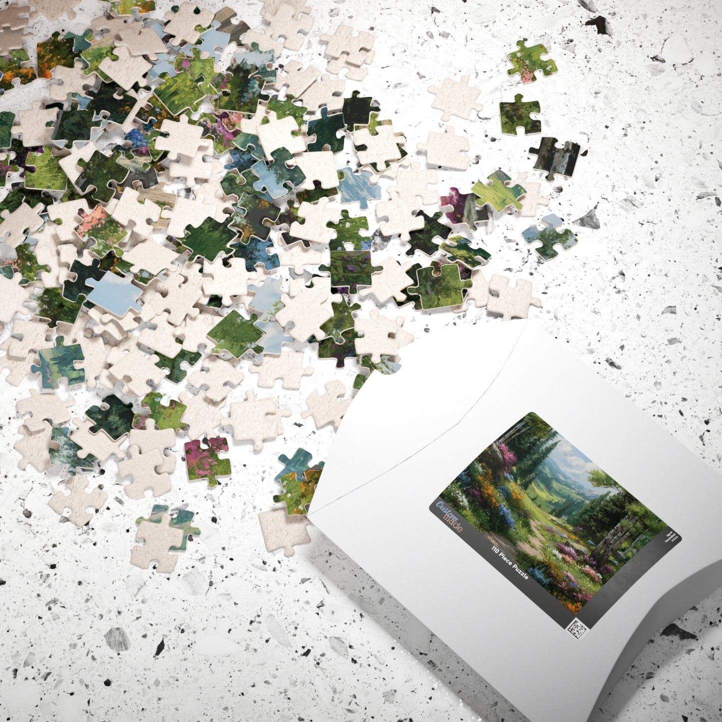 Spring Forest Path Jigsaw Puzzle – Sunlit Wildflower Meadow, Nature Inspired Floral Landscape Puzzle The Puzzle Chest