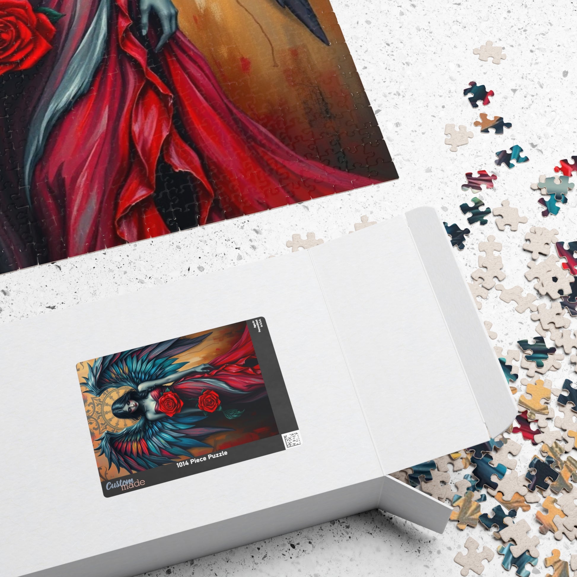 Gothic Angel Art Puzzle - Unique Home Decor Gift for Puzzle Lovers, Cozy Family Game Night, Halloween Decor, Mystical Artwork Puzzle The Puzzle Chest