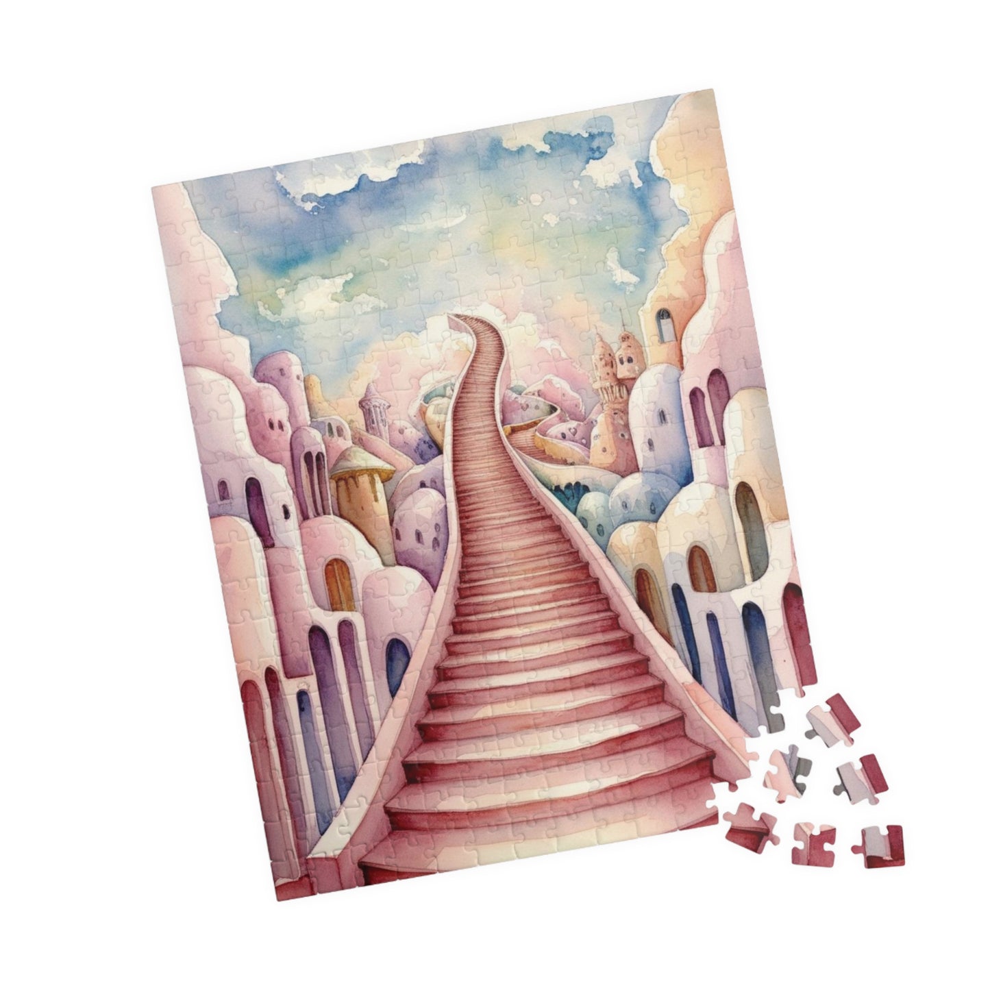 Dreamy Staircase Puzzle Inspired by Salvador Dalí, Distorted Architecture Jigsaw Game Challenging Brain Teaser, Home Decor, Mindful Activity Puzzle The Puzzle Chest