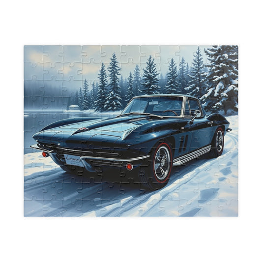 Vintage Corvette Puzzle, Nostalgic Car Art Jigsaw 110 pcs (Horizontal) Puzzle The Puzzle Chest