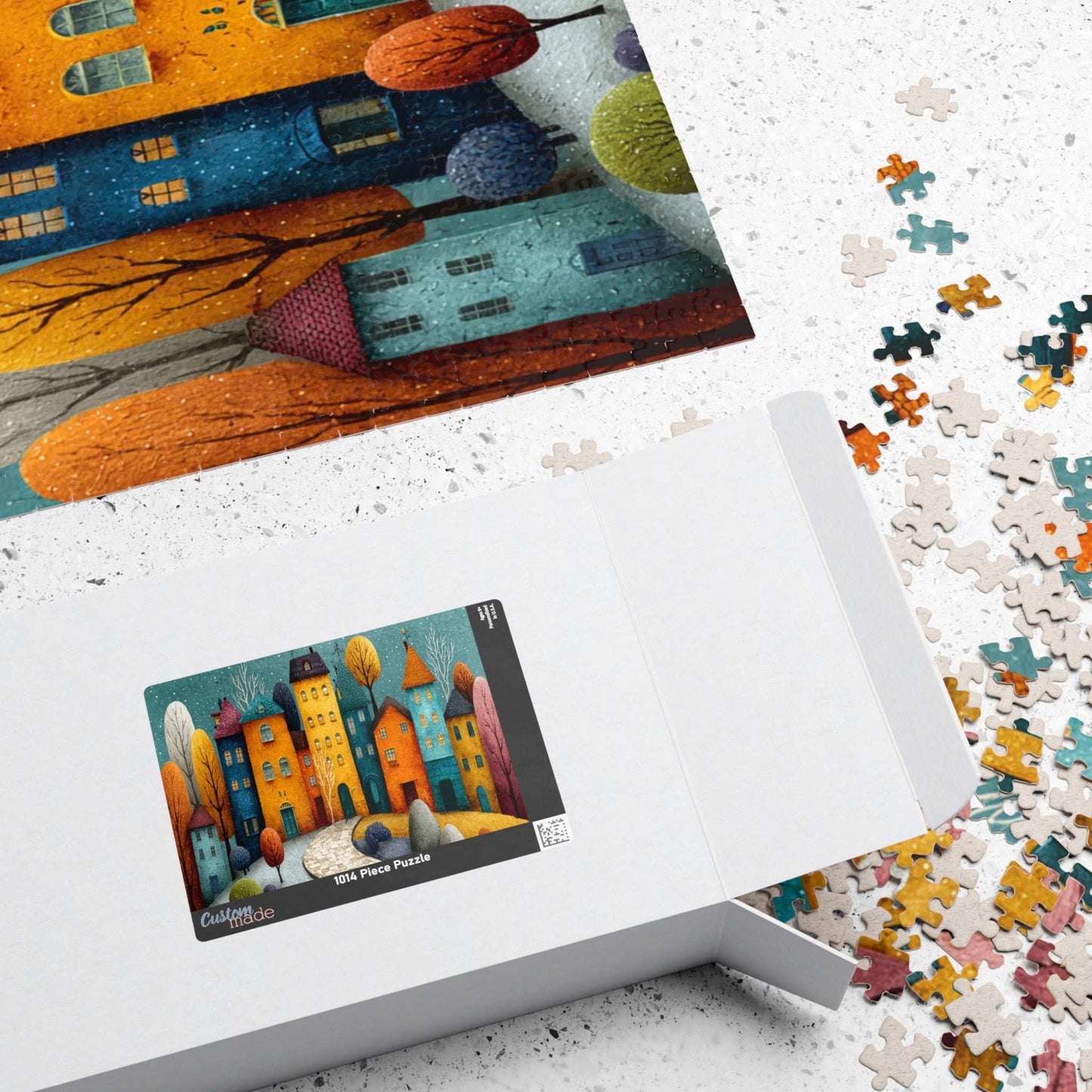 Playful Fantasy Village Jigsaw Puzzle – Artistic Townscape with Colorful Homes, Winding Path and Storybook Landscape Puzzle The Puzzle Chest