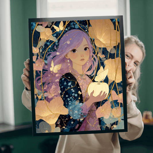 Fairy-Tale Anime Girl Jigsaw Puzzle - Princess with White Pumpkin, Magical Autumn Fantasy Game for Adult Gifts, Family Fun, Brain Teaser Puzzle The Puzzle Chest