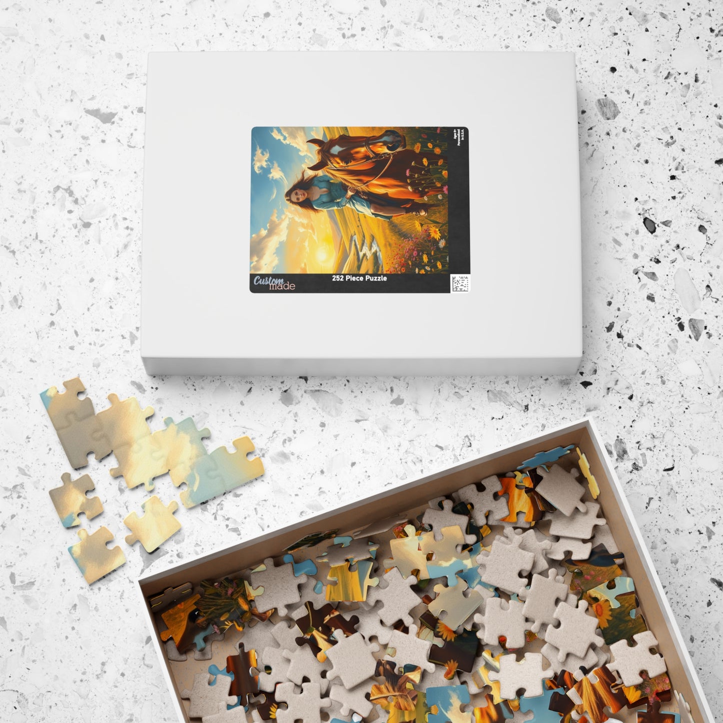 Puzzle, Horse Rider in Meadow, 110 252 520 1014-piece Gift Idea for Nature Lovers, Relaxing Pastime, Jigsaw Puzzle for Women and Girls, Puzzle The Puzzle Chest