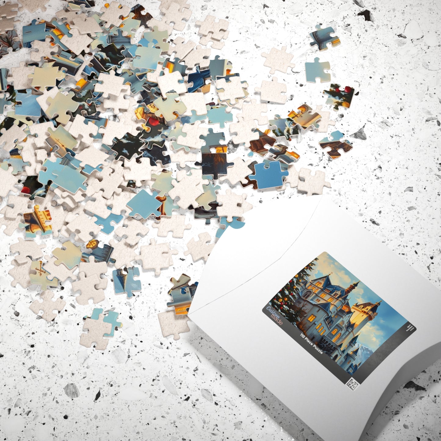 Neuschwanstein Castle Winter Jigsaw Puzzle, Snowy Bavaria Landscape Game, Famous Landmark Architecture, Travel Lover Best Unique Gift Puzzle The Puzzle Chest