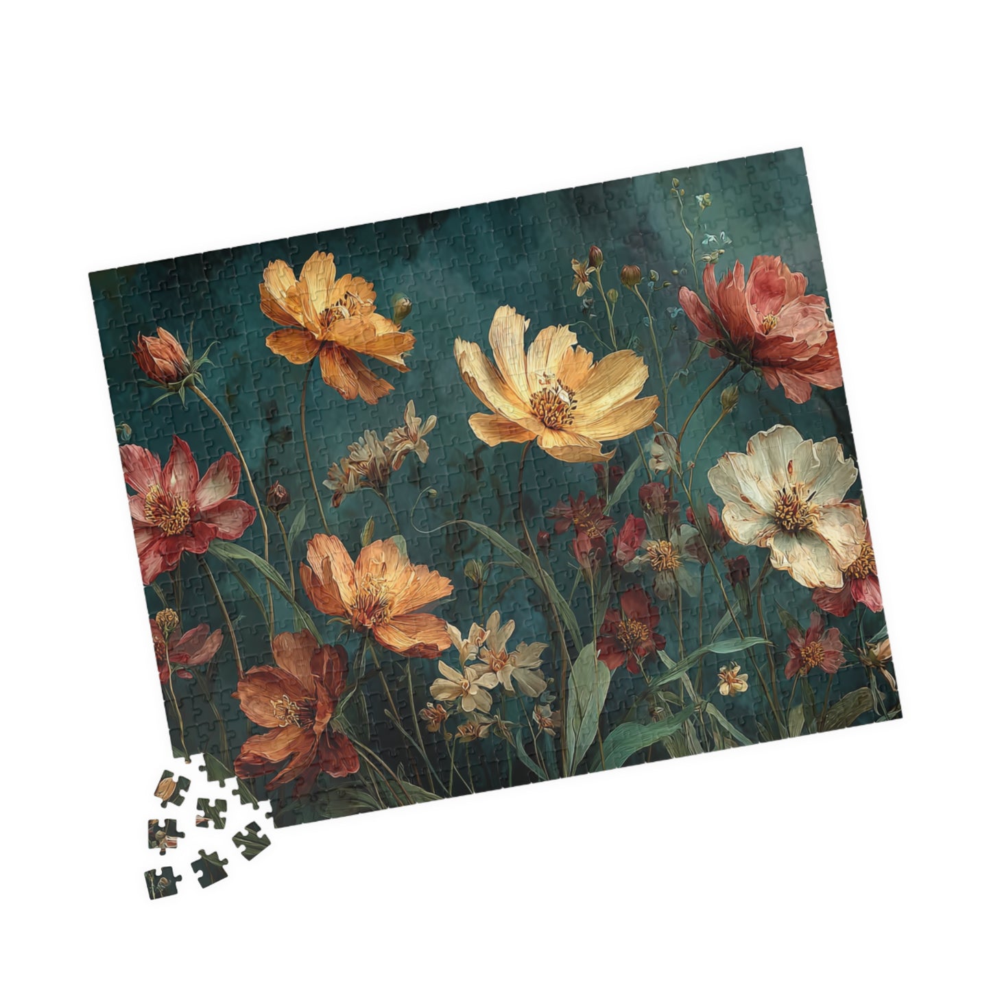 Autumn Wildflower Jigsaw Puzzle - Tranquil Field of Flowers, Nature Inspired Floral Art