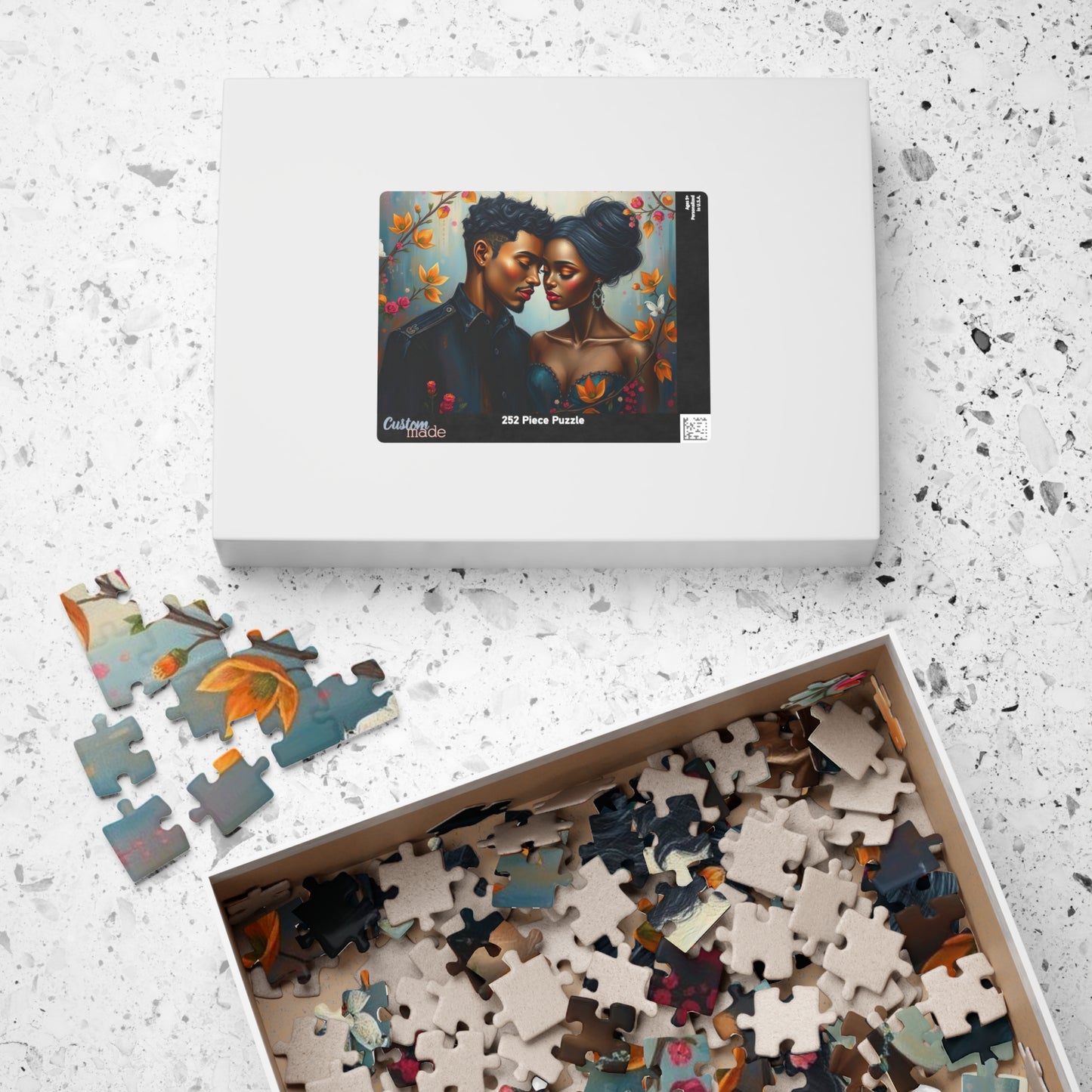 African American Couple Embracing Jigsaw Puzzle, Afrocentric Puzzle Lover Gift Best for Friends, Fun Family Game Night, Creative Hobby, Brain Teaser Puzzle The Puzzle Chest