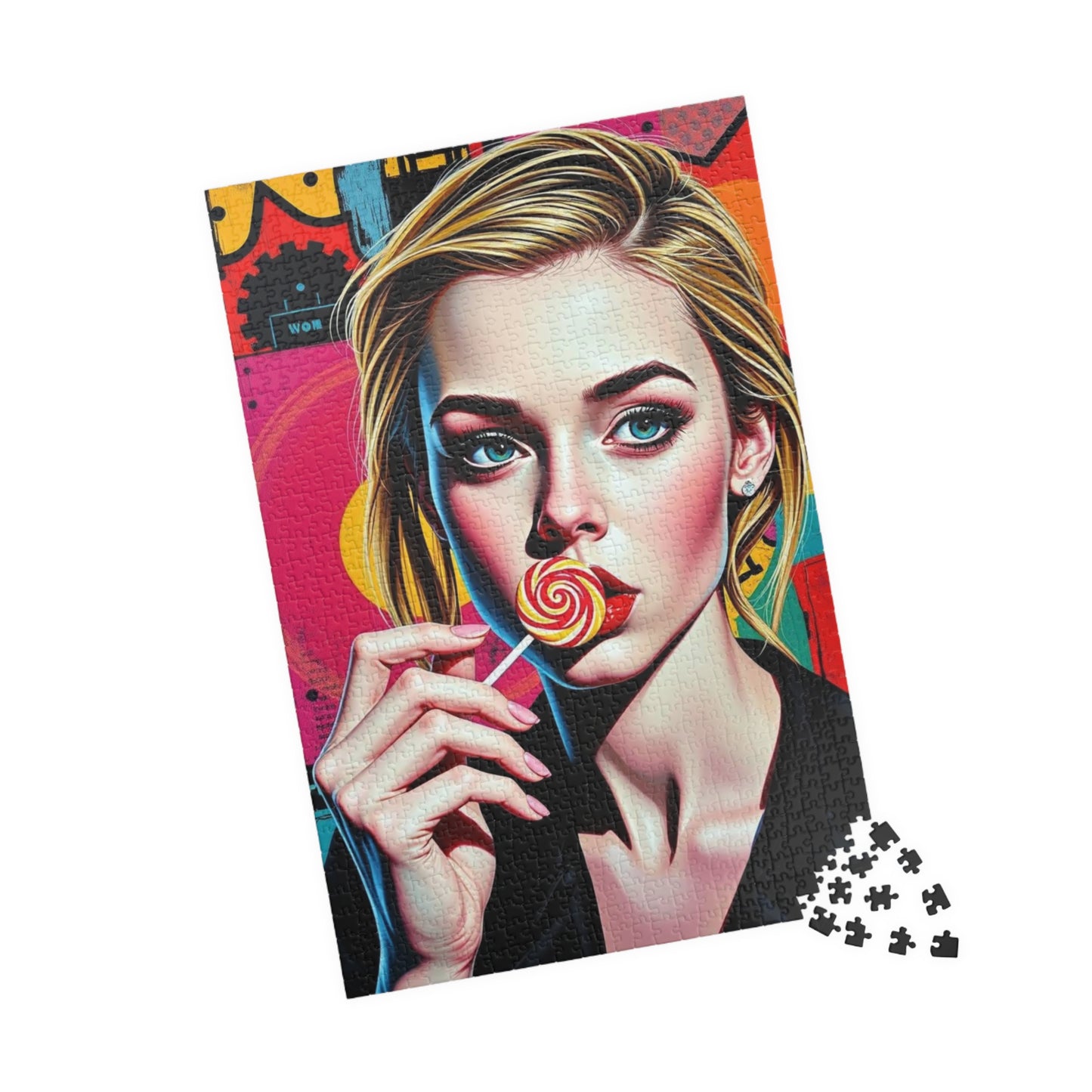 Colorful Pop Art Puzzle - Engaging Woman Portrait Jigsaw for Art Lovers, Family Game Night, Unique Gifts, Home Entertainment, Stress Relief Puzzle The Puzzle Chest