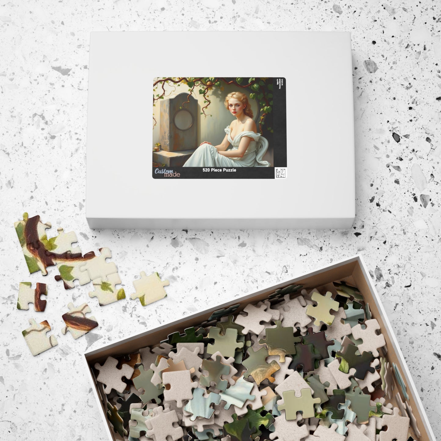 Mourner's Vigil Gothic Jigsaw Puzzle - Woman at Cemetery, Gothic Art Print, Dark Romantic Fantasy Gift for Art Lovers and Puzzle Collectors Puzzle The Puzzle Chest