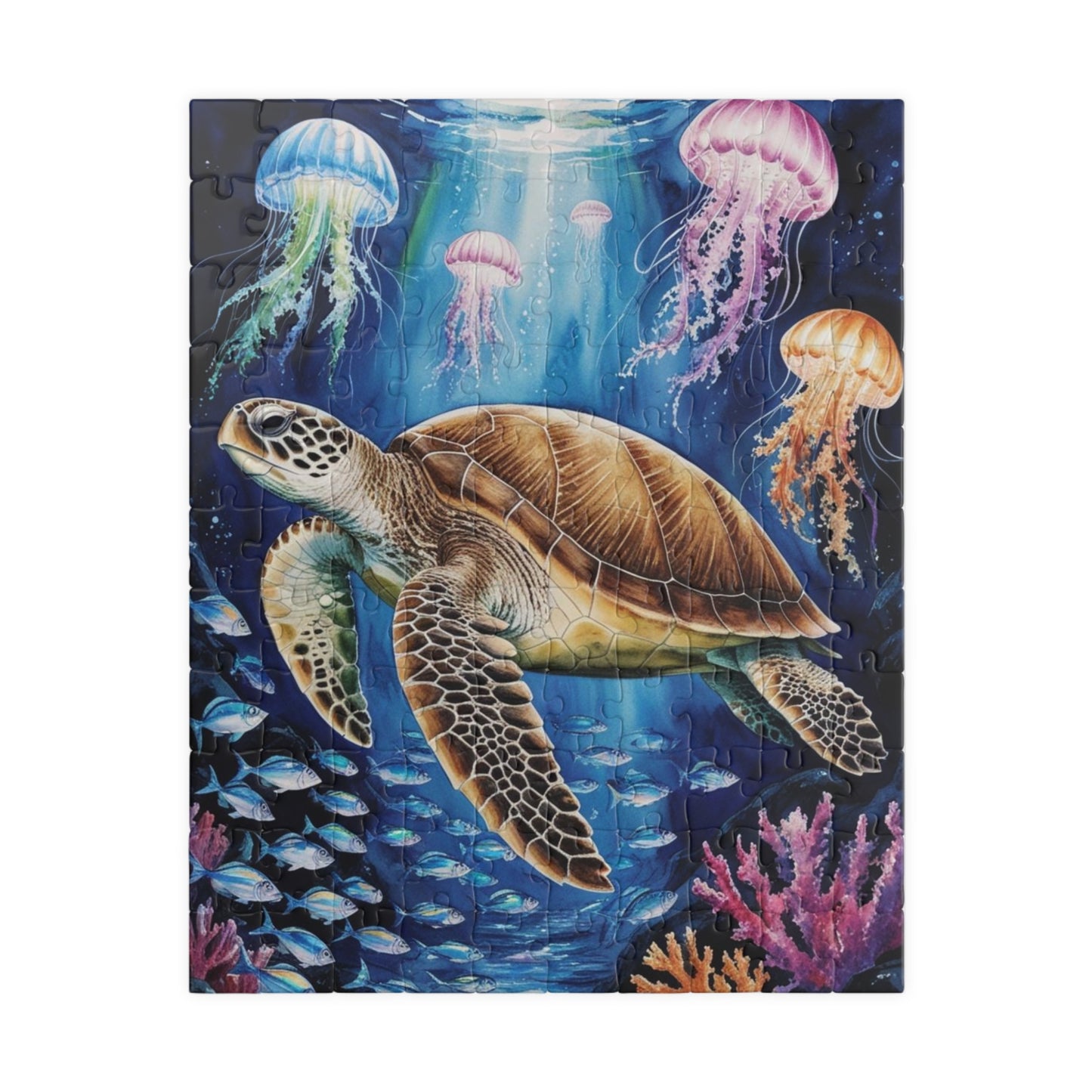 Jigsaw Puzzle, Sea Turtle Ocean Trench Glow in the Dark, 110 252 520 1014 Pieces, Family Game Night Gift, Relaxing Hobby Activity, Home