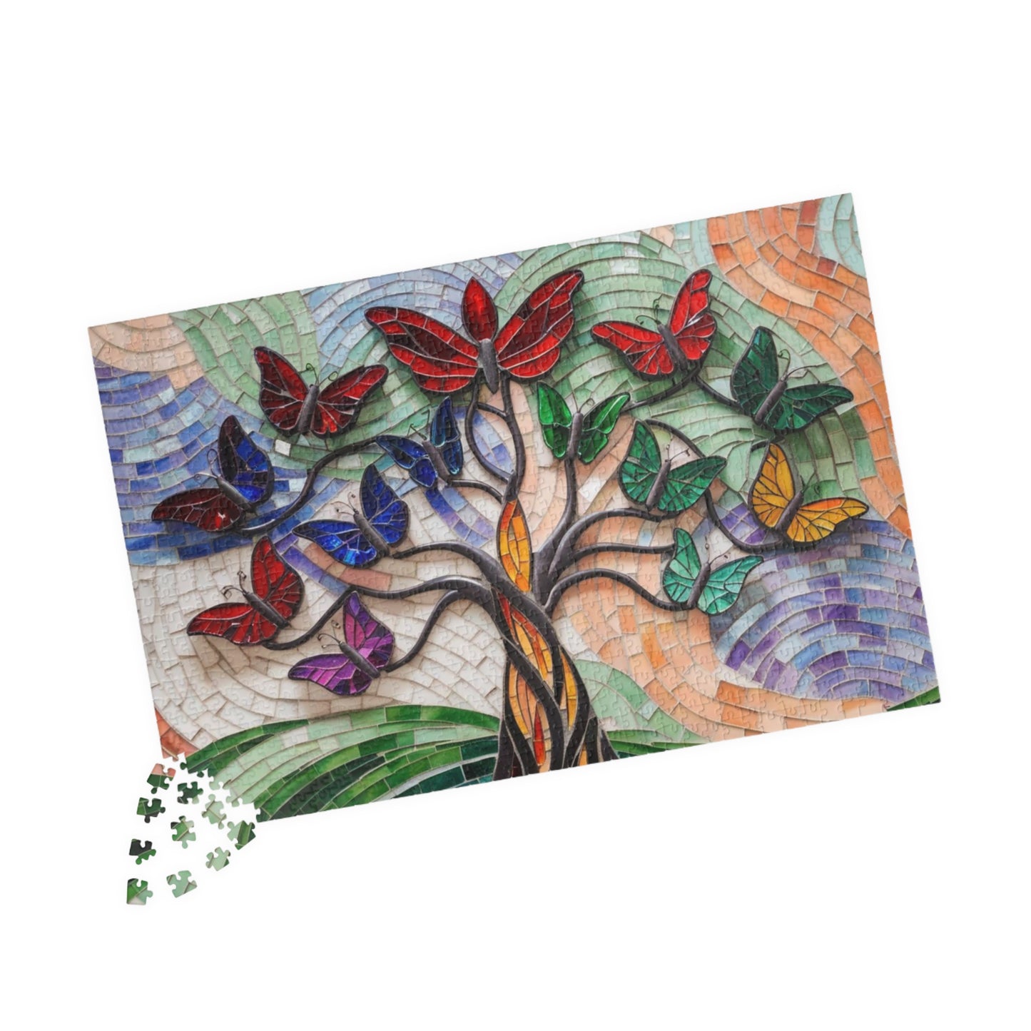 Mosaic Butterfly Tree of Life Jigsaw Puzzle Puzzle The Puzzle Chest