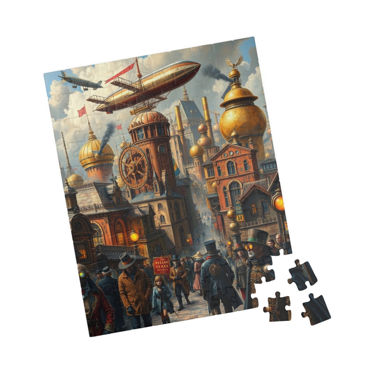 Steampunk Cityscape Puzzle, Unique Jigsaw Game for Adults, 110/252/520/1014-piece, Perfect Gift for Puzzle Lovers, Family or Solo Fun, Hobby Puzzle The Puzzle Chest