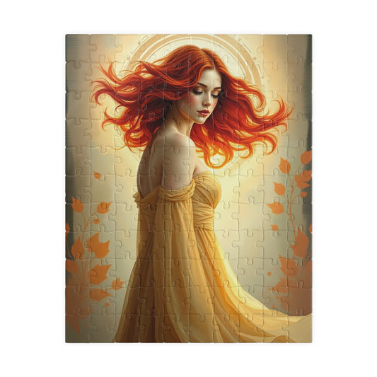 Beautiful Woman Portrait Jigsaw Puzzle, Elegant Art Floral Vintage Design, Romantic Decorative Scene for Puzzle Enthusiast, Best Unique Gift 110 pcs (Vertical) Puzzle The Puzzle Chest
