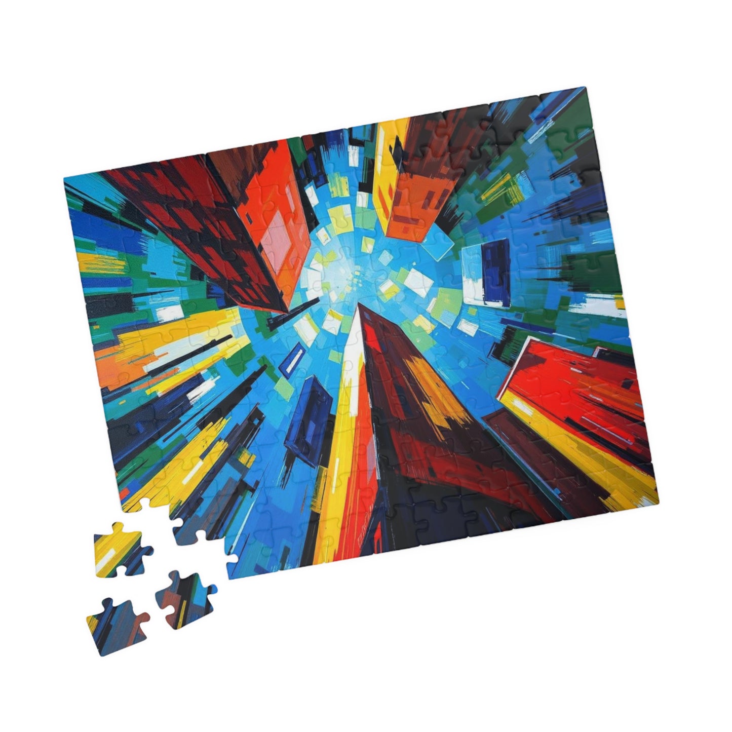 Colorful Cityscape Puzzle - Abstract Jigsaw Game for Fun Family Activity, Gift for Friend, Home Entertainment, Game Night Essential Puzzle The Puzzle Chest