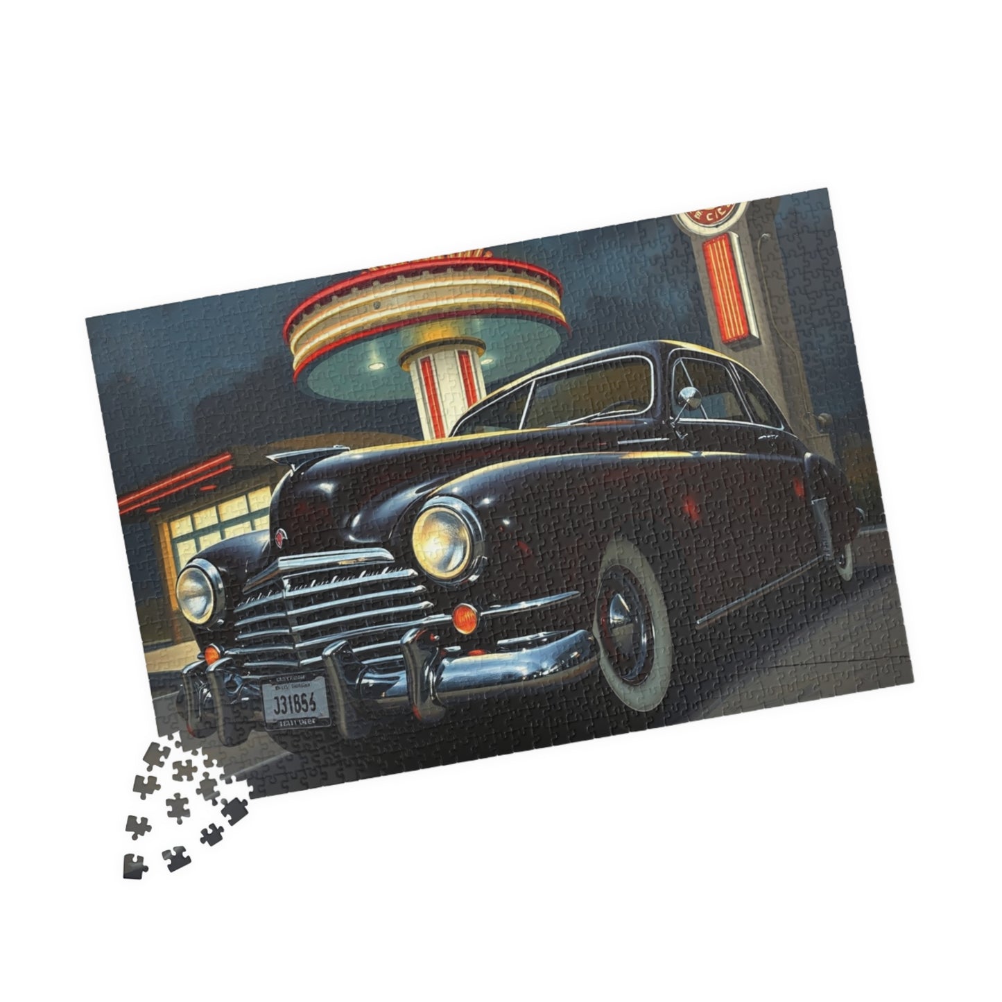 Vintage Car Puzzle - Classic 1948 Tucker 48, Nostalgic Auto Jigsaw Fun Puzzle The Puzzle Chest