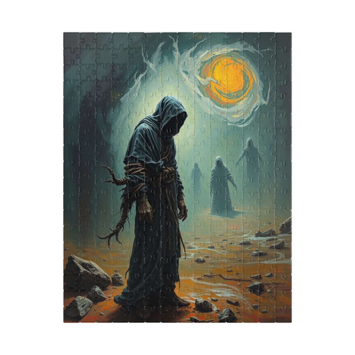 Mystical Dark Fantasy Puzzle - Tormented Figure in Barren Wasteland Gothic Art, Solo Fun or Family Game Night, Ideal Gift for Puzzle Lovers 252 pcs (Vertical) Puzzle The Puzzle Chest