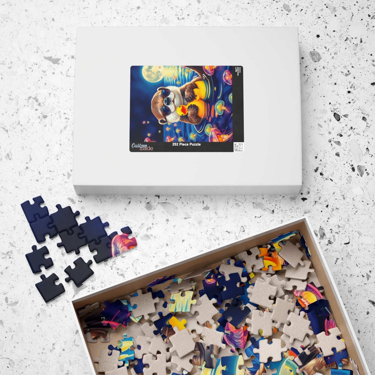Cute Otter Jigsaw Puzzle with Jellyfish - Fun Family Activity, Perfect for Adults, Best Gift for Animal Lovers, Unique Brain Teaser Puzzle The Puzzle Chest