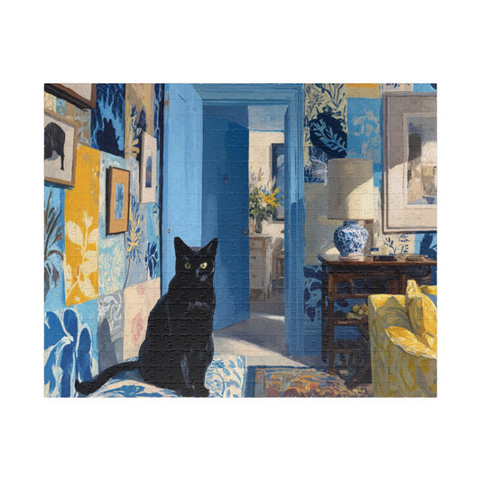 Cat in the Blue Room – Vibrant Fauvist Interior Jigsaw Puzzle, Animal Theme Artistic Cat Puzzle, Matisse-Inspired Puzzle The Puzzle Chest