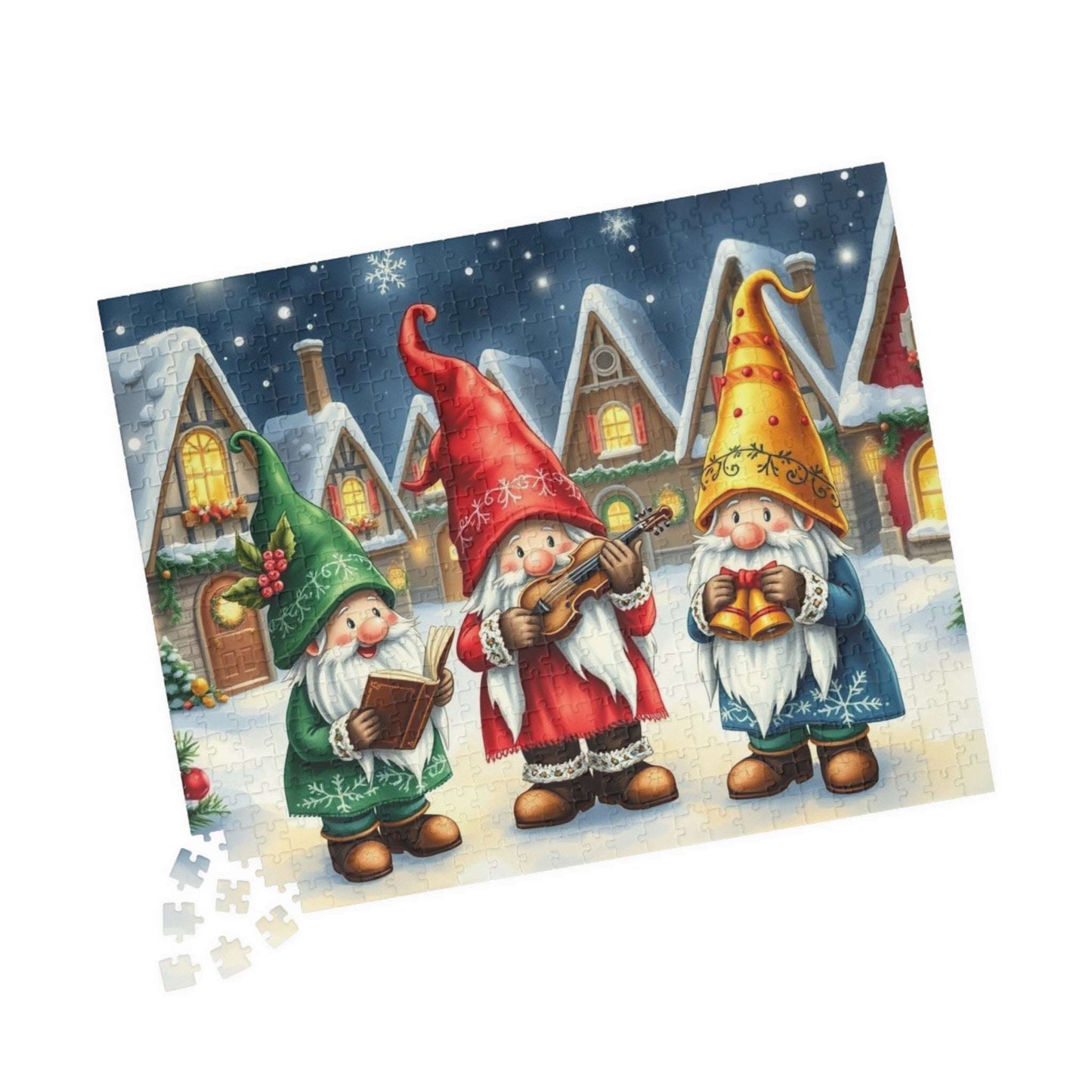Christmas Gnome Puzzle - Festive Winter Holiday Jigsaw Puzzle 520 pcs (Horizontal) Puzzle The Puzzle Chest
