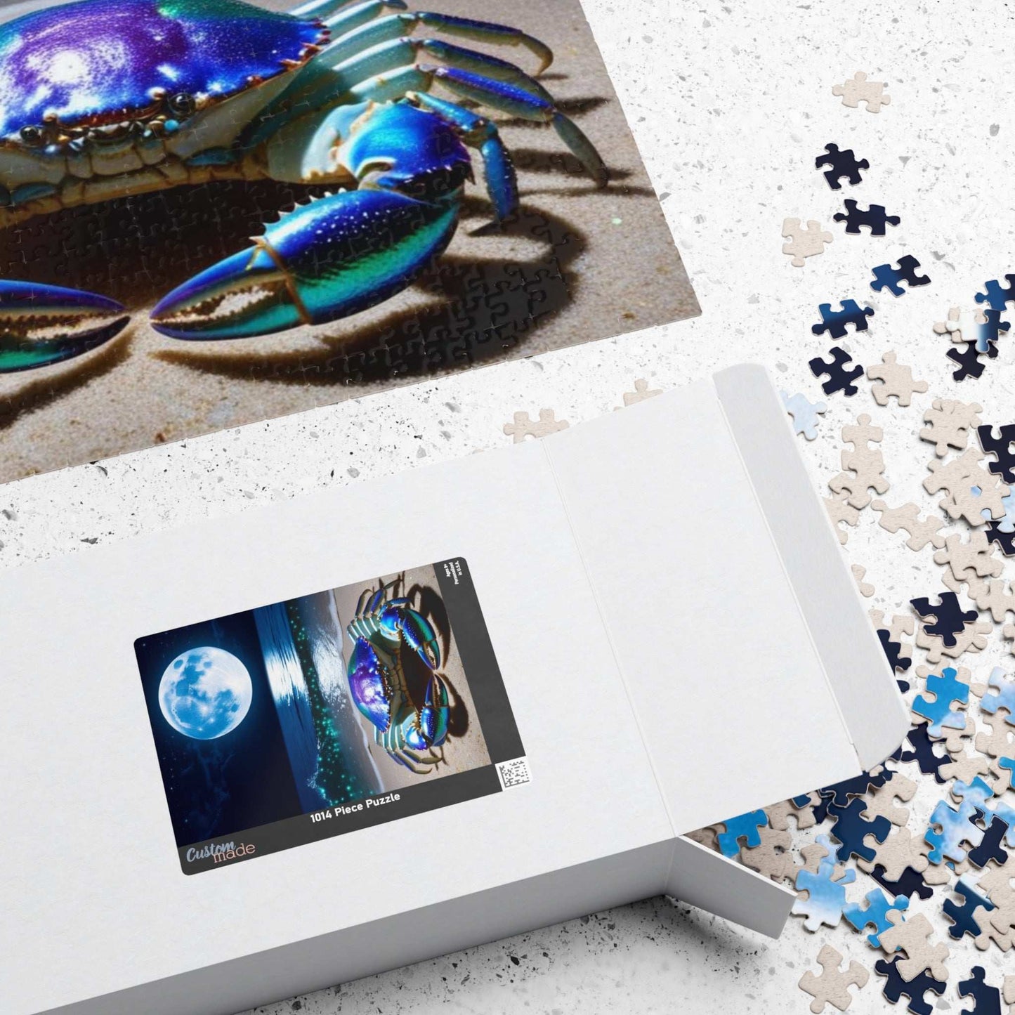 Magical Ocean Crab Jigsaw Puzzle, Cancer Zodiac Sign Game for Adults, Moonlight Beach Scene, Gift for Astrology Lover, Family Game Night Puzzle The Puzzle Chest