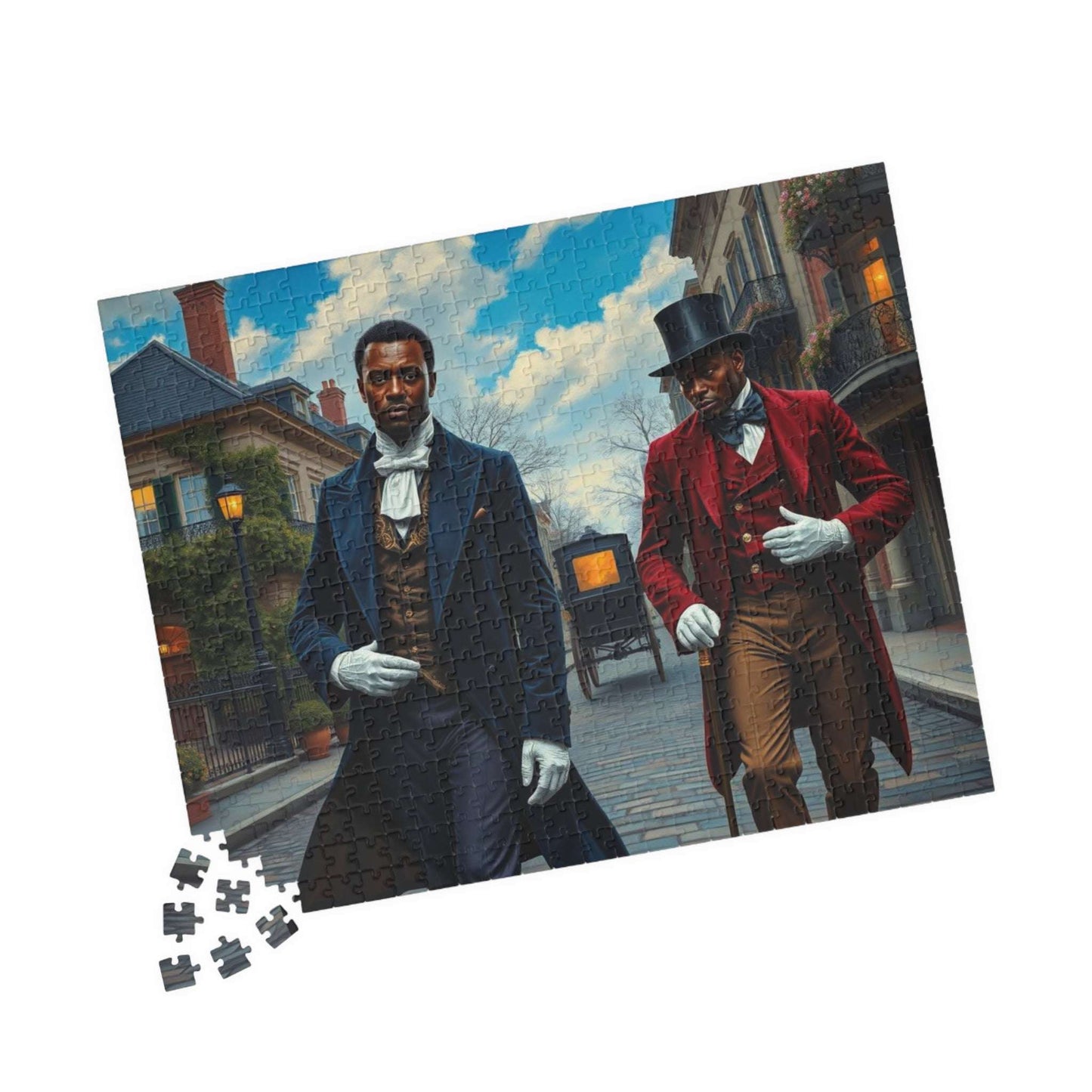 Gentlemen of the Promenade Jigsaw Puzzle for Adults - French Quarter Theme, Black Men Art 520 pcs (Horizontal) Puzzle The Puzzle Chest