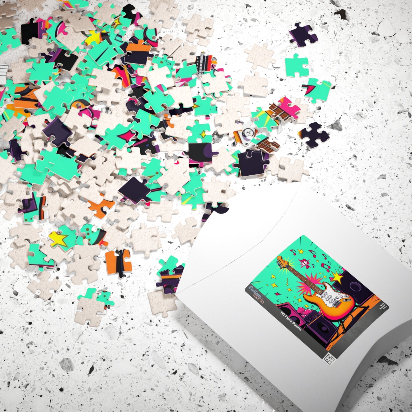 Colorful Guitar Puzzle - Pop Art Jigsaw Puzzle for Adults, Perfect for Music Lover, Game Night, Family Fun, Gifts, Unique Home Entertainment Puzzle The Puzzle Chest