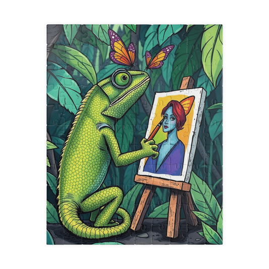 Chameleon Art Jigsaw Puzzle - 110, 252, 520, 1014-Piece, Colorful Nature Scene, Unique Gift for Puzzle Lovers, Fun Family Activity, Brain Teaser 110 pcs (Vertical) Puzzle The Puzzle Chest
