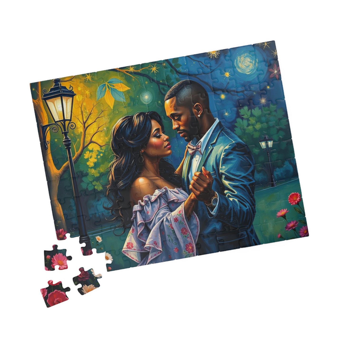 Romantic Black Couple Puzzle, Afro American Art Jigsaw Puzzle for Adult Home Entertainment, Family Night, Puzzle Lover Best Gift for Friends Puzzle The Puzzle Chest