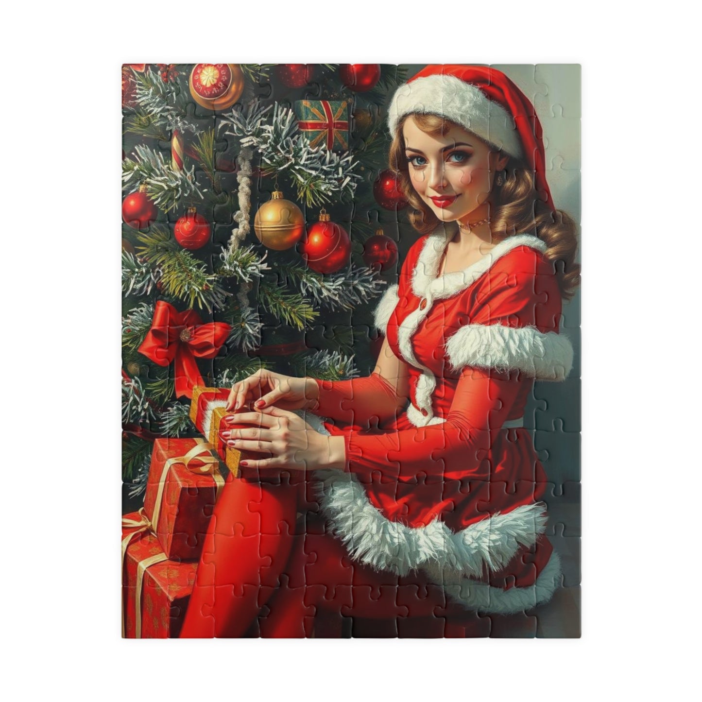 Festive Holiday Jigsaw Puzzle for Adult, Mrs. Claus Design, Vintage Christmas Art, Puzzle Lover Gift for Family, Cozy Night, Mental Exercise Puzzle The Puzzle Chest