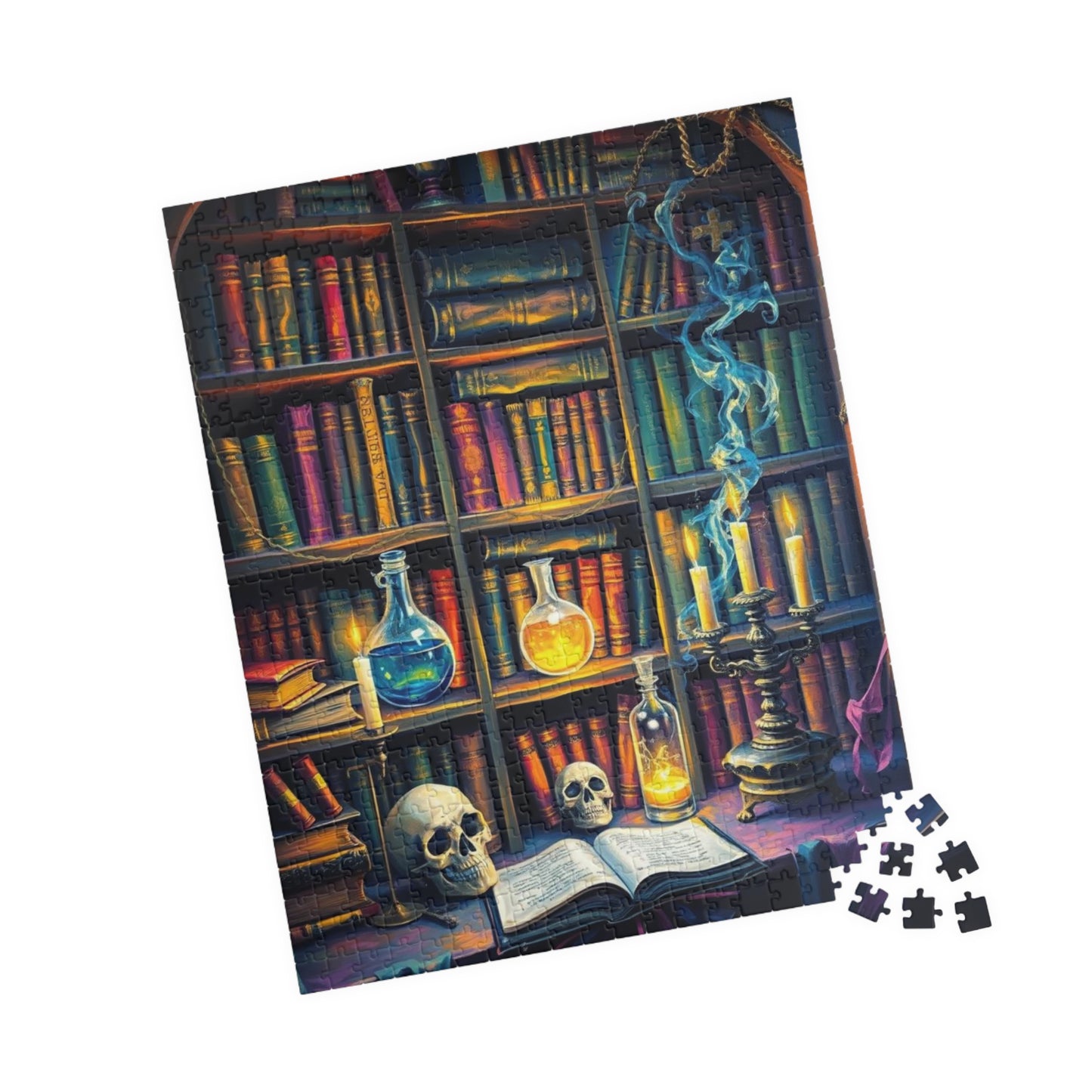 Mystical Library Puzzle - 110-1014 Piece Halloween Jigsaw Game Perfect for Cozy Nights, Gift for Book Lovers, Family Fun, Brain Teaser