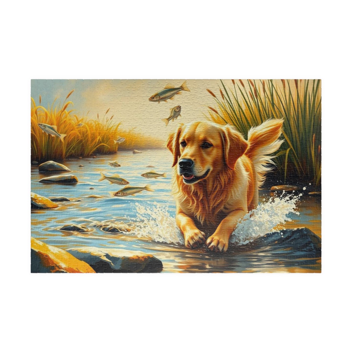 Golden Retriever Jigsaw Puzzle for Adults - Perfect for Dog Lovers, Family Game Nights, Unique Gifts for Friends, Fun Activity Brain Teaser 1014 pcs (Horizontal) Puzzle The Puzzle Chest
