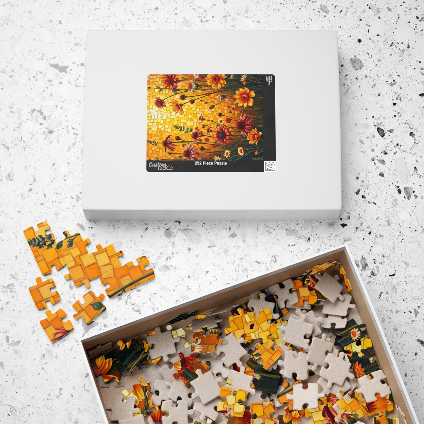 Vibrant Floral Mosaic Puzzle, 110/252/520/1014-piece Jigsaw Game, Nature Lover Gift, Fun Activity for All Ages, Perfect for Family Time Puzzle The Puzzle Chest