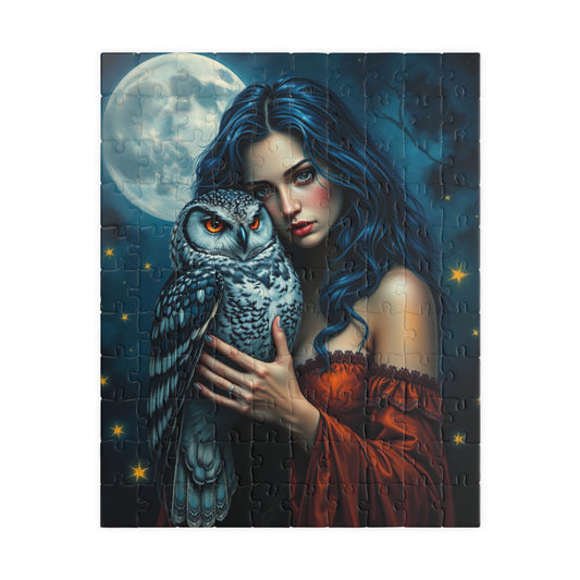 Mystical Owl Jigsaw Puzzle Game for Adults and Teens, Friend Gift for Animal Lover, Mindful Cozy Night In Family Entertainment or Solo Fun 110 pcs (Vertical) Puzzle The Puzzle Chest