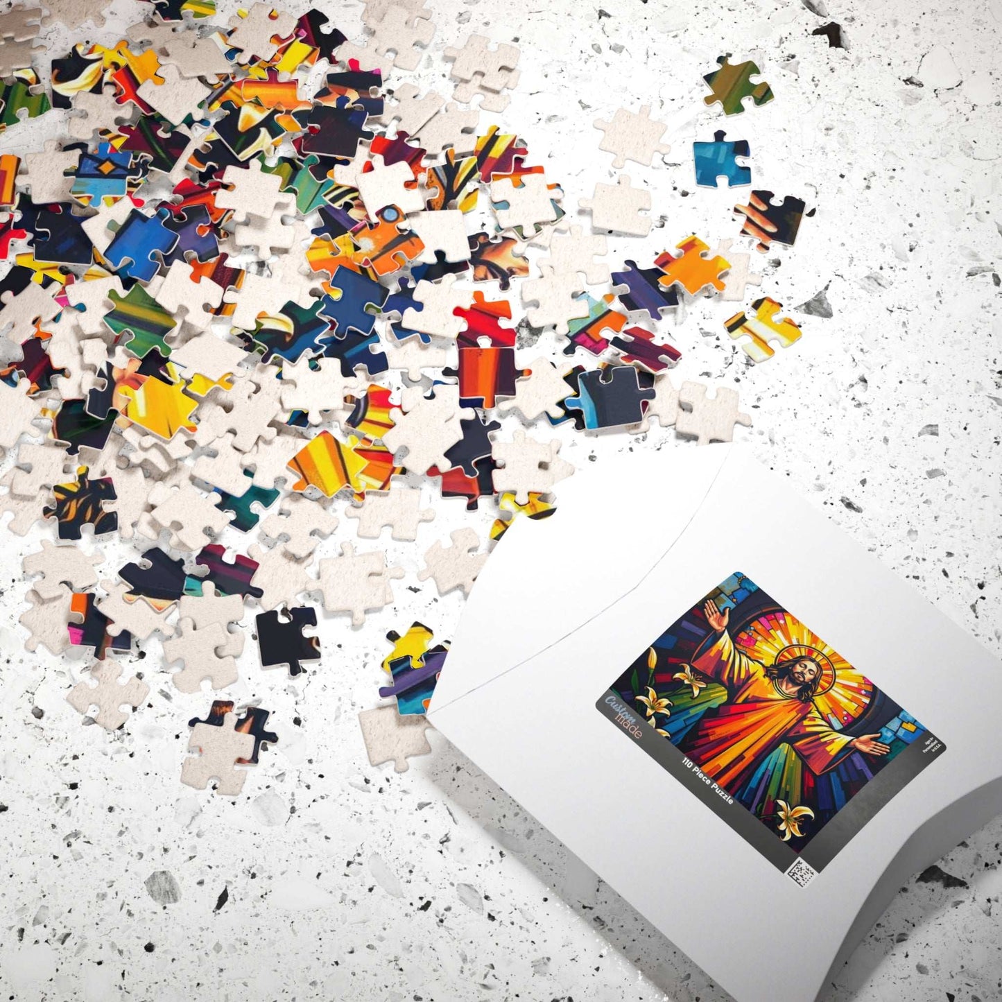 Radiant Jesus Puzzle - Colorful Religious Jigsaw, Inspirational Artwork Ideal Gift for Faith, Family Gatherings, and Spiritual Celebrations