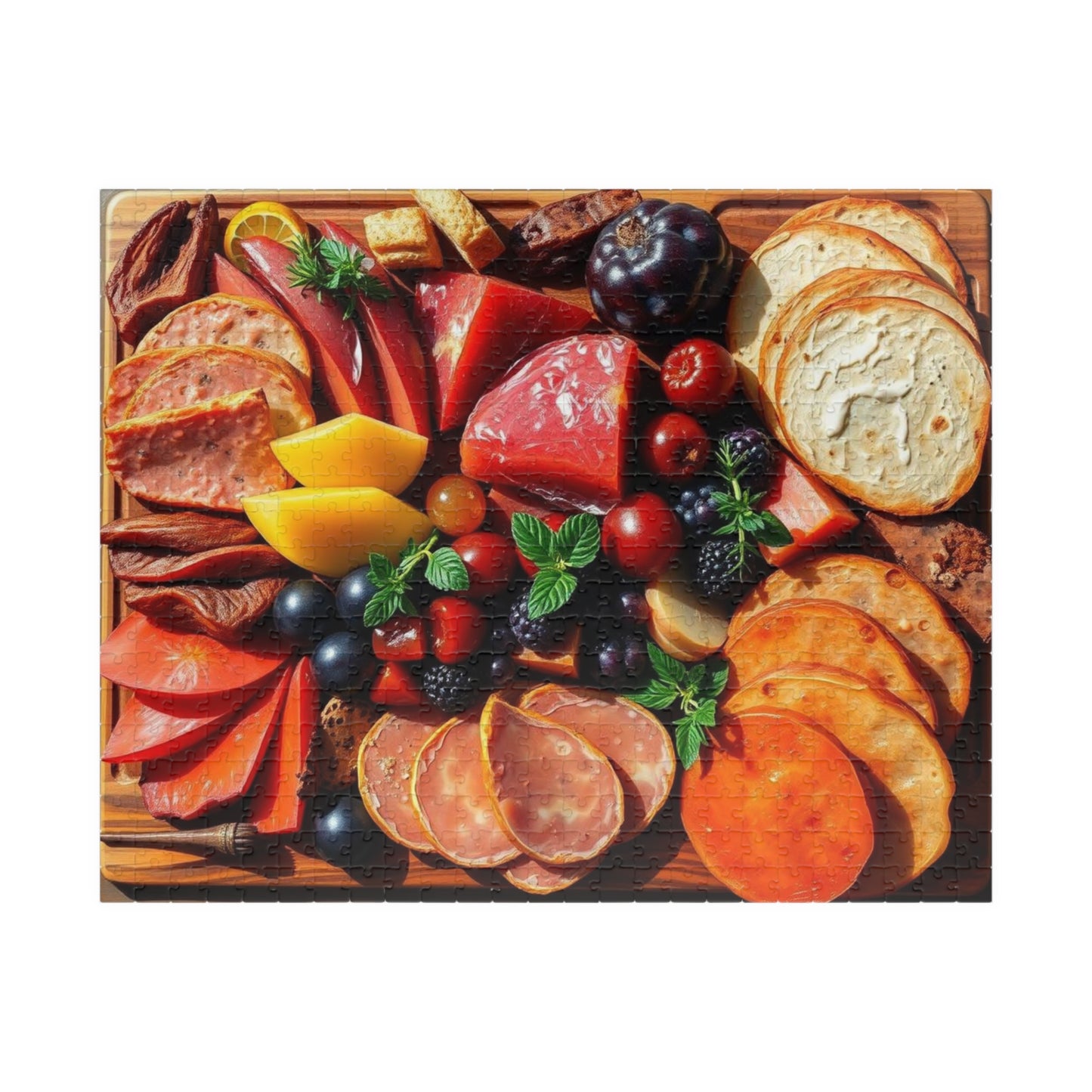 Gourmet Charcuterie Jigsaw Puzzle, Food Lover Gift, Family Game Night Brain Teaser, Unique Home Entertainment, Kitchen Table Activity 520 pcs (Horizontal) Puzzle The Puzzle Chest