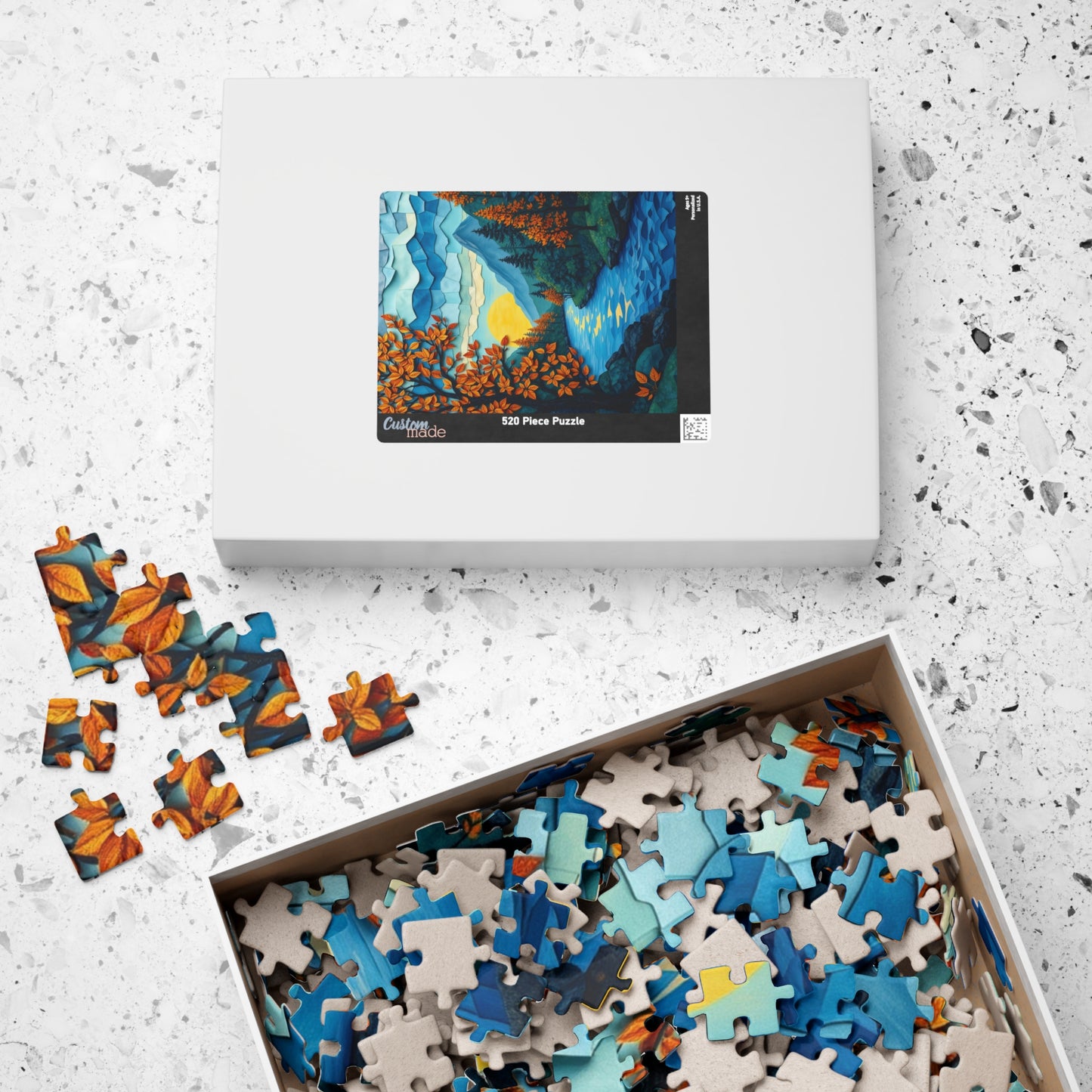 Mosaic Autumn Sunrise Landscape Jigsaw Puzzle, Fun Family Activity, Gift for Nature Enthusiasts Puzzle The Puzzle Chest