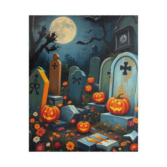 Tomb Tune Parade - Spooky Cemetery Halloween Puzzle, Fall Puzzle for Adults for Family or Solo Fun, Mental Exercise, Gift Idea for Friends 520 pcs (Vertical) Puzzle The Puzzle Chest