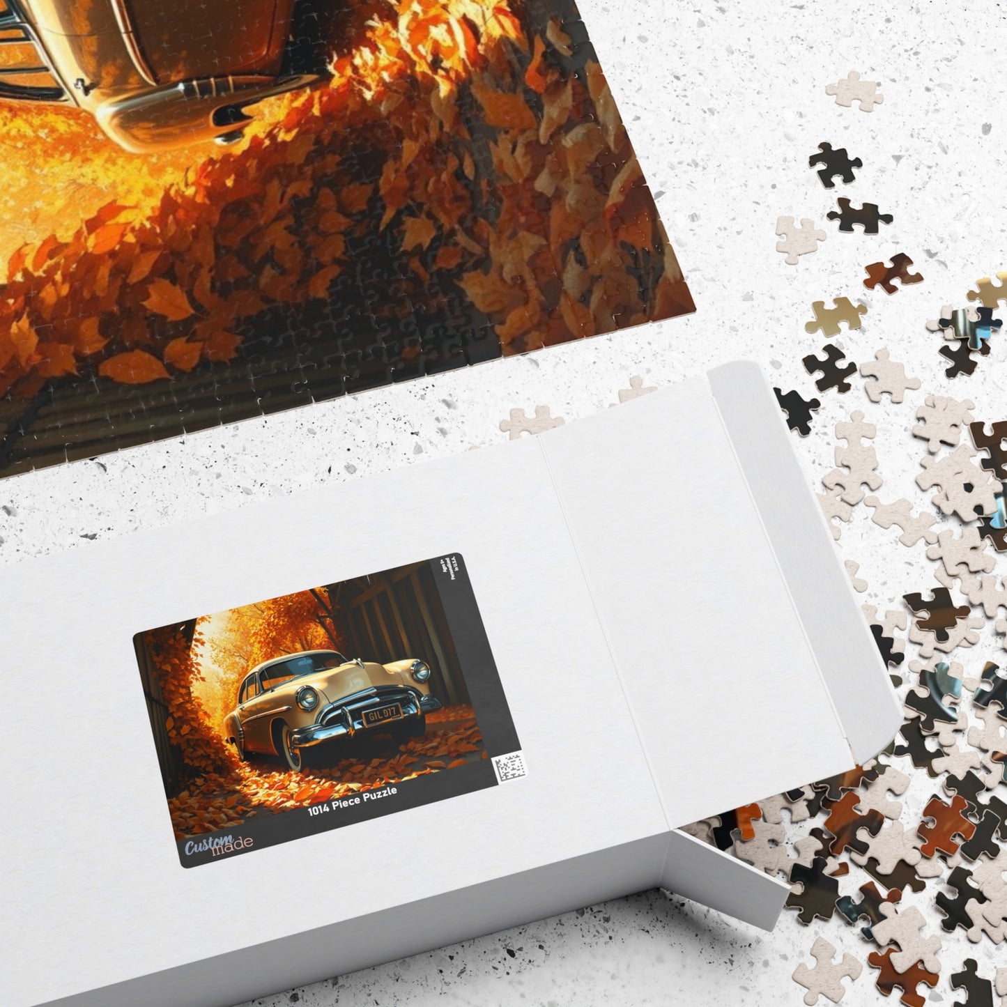 Vintage Car Autumn Puzzle - Classic 1953 Kaiser Manhattan | Retro Auto Jigsaw Game | Gift for Car Lovers, Family Night Leisure Activity Puzzle The Puzzle Chest