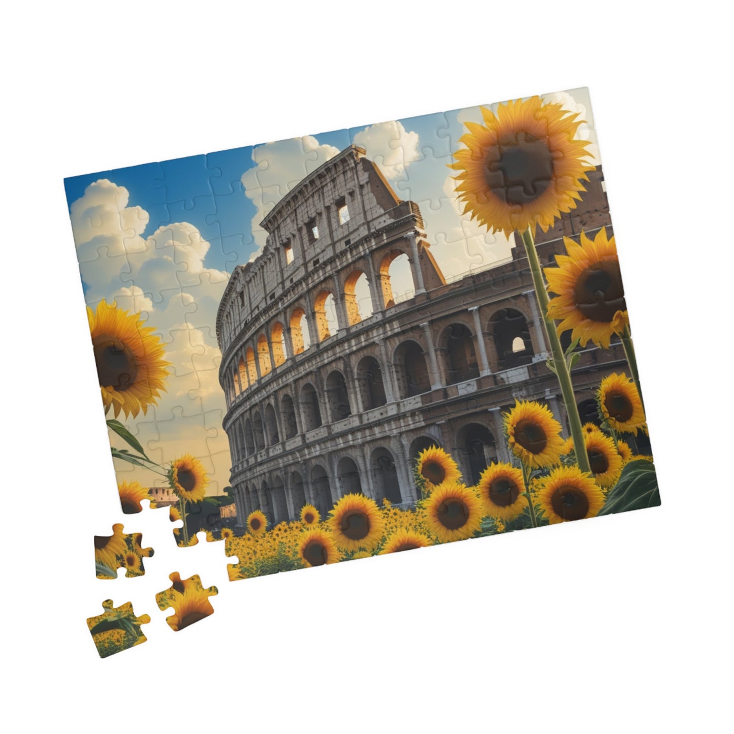 Jigsaw Puzzle, Ancient Colosseum and Sunflowers, 110 252 520 1014-Piece, Rome Italy, Creative Activity, Fun Family Game, Gift for Travelers Puzzle The Puzzle Chest