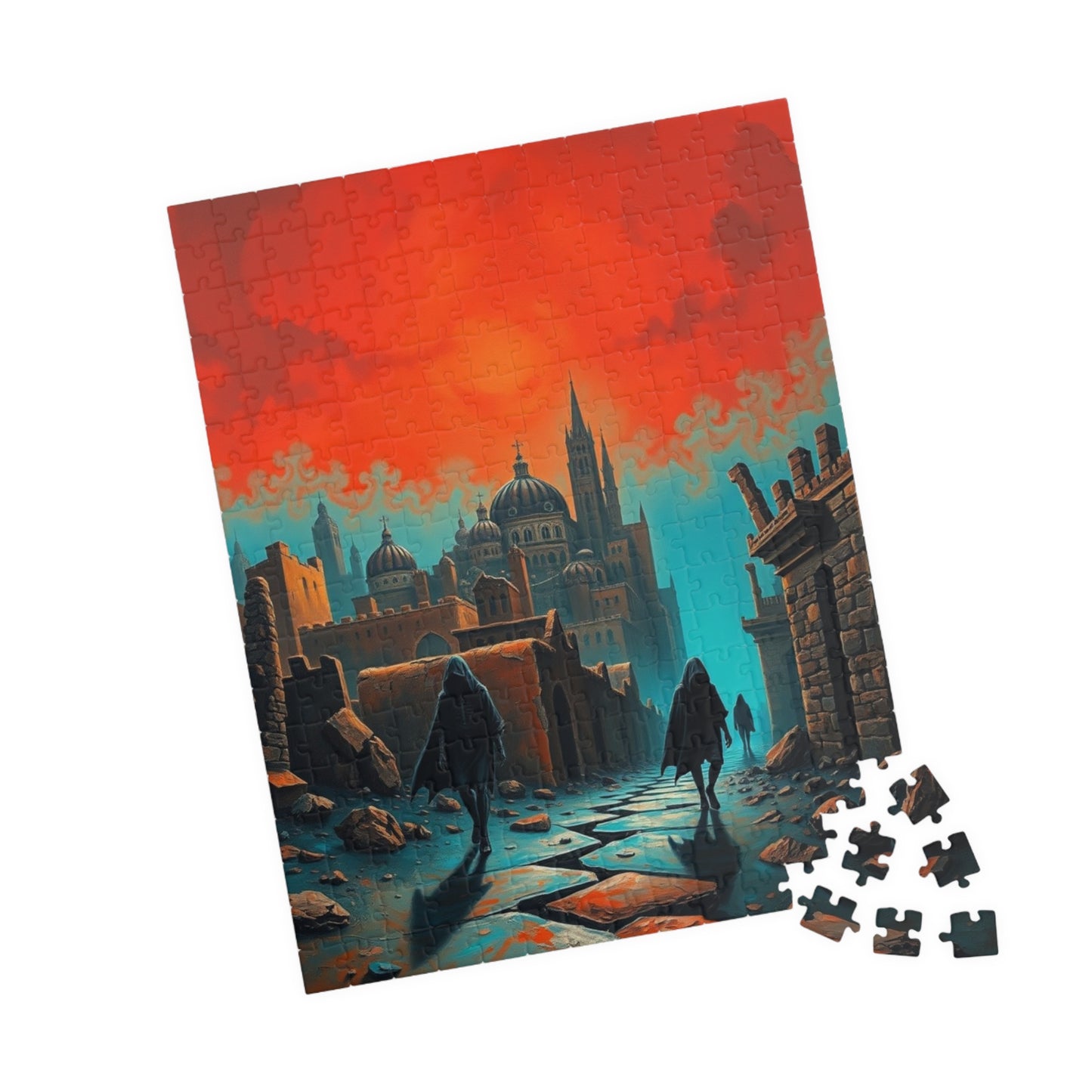 Gothic Cityscape Puzzle, 110-1014 Piece Jigsaw Game for Fantasy Dark Art Lover, Solo Fun, Entertaining Pastime for Mental Exercise, Giftable Puzzle The Puzzle Chest