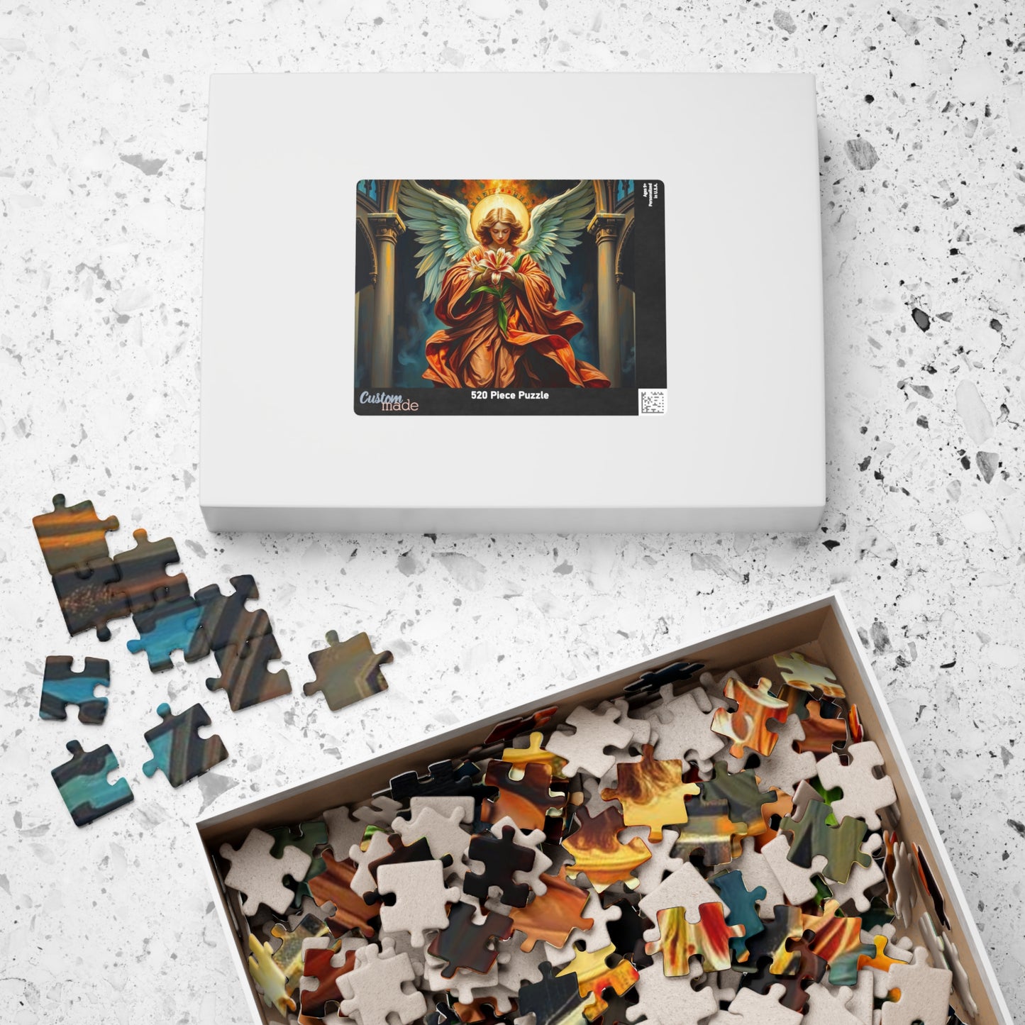 Divine Messenger Jigsaw Puzzle, Angel Artwork, Gothic Art Print, Elegant Puzzle for Adults, Holiday Birthday Gift for Friend Indoor Activity Puzzle The Puzzle Chest
