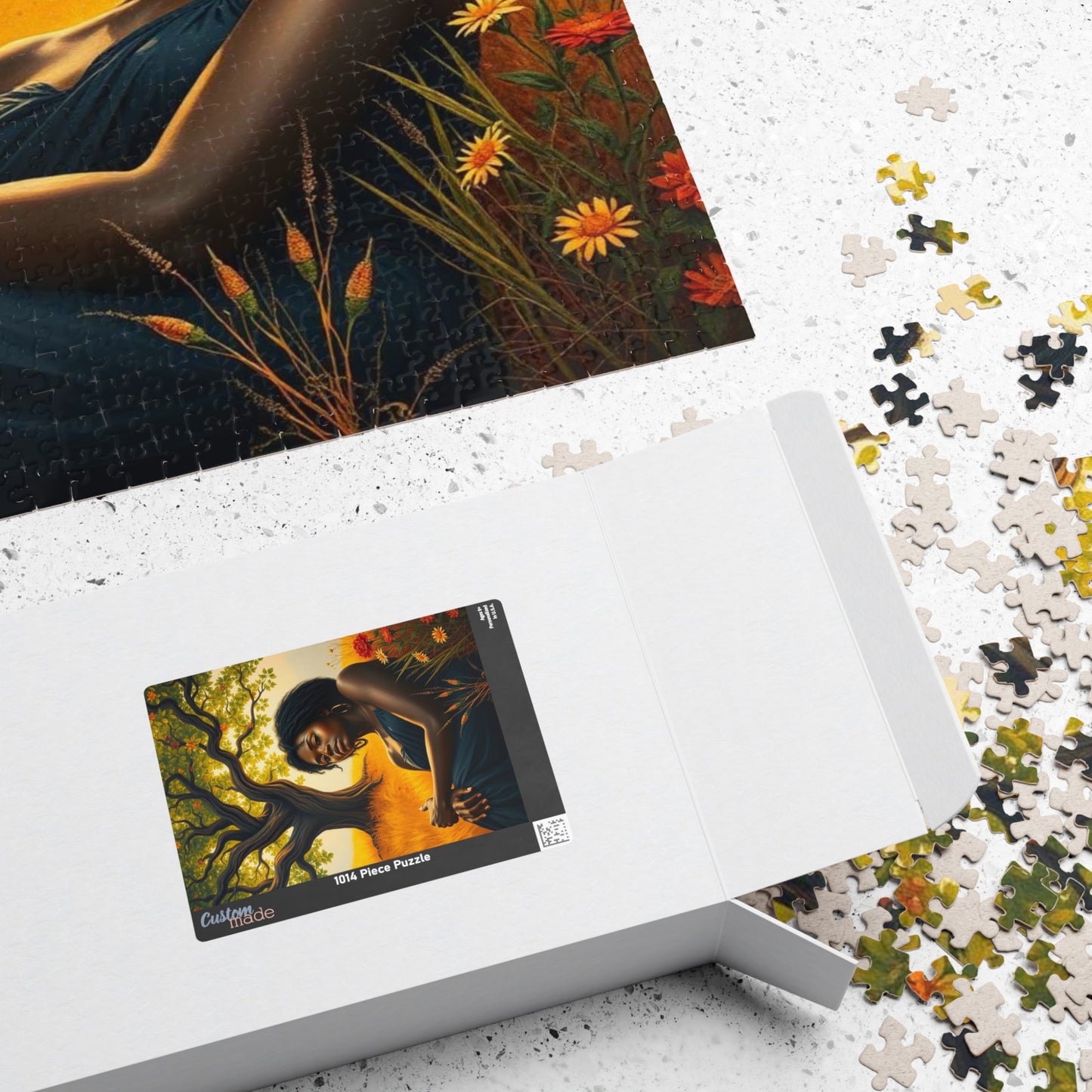 Sacred Summer - A Black Art Jigsaw Puzzle, Black Woman Under the Tree of Life, Serene Nature Scene, Afrocentric Gift for Puzzle Lovers Puzzle The Puzzle Chest