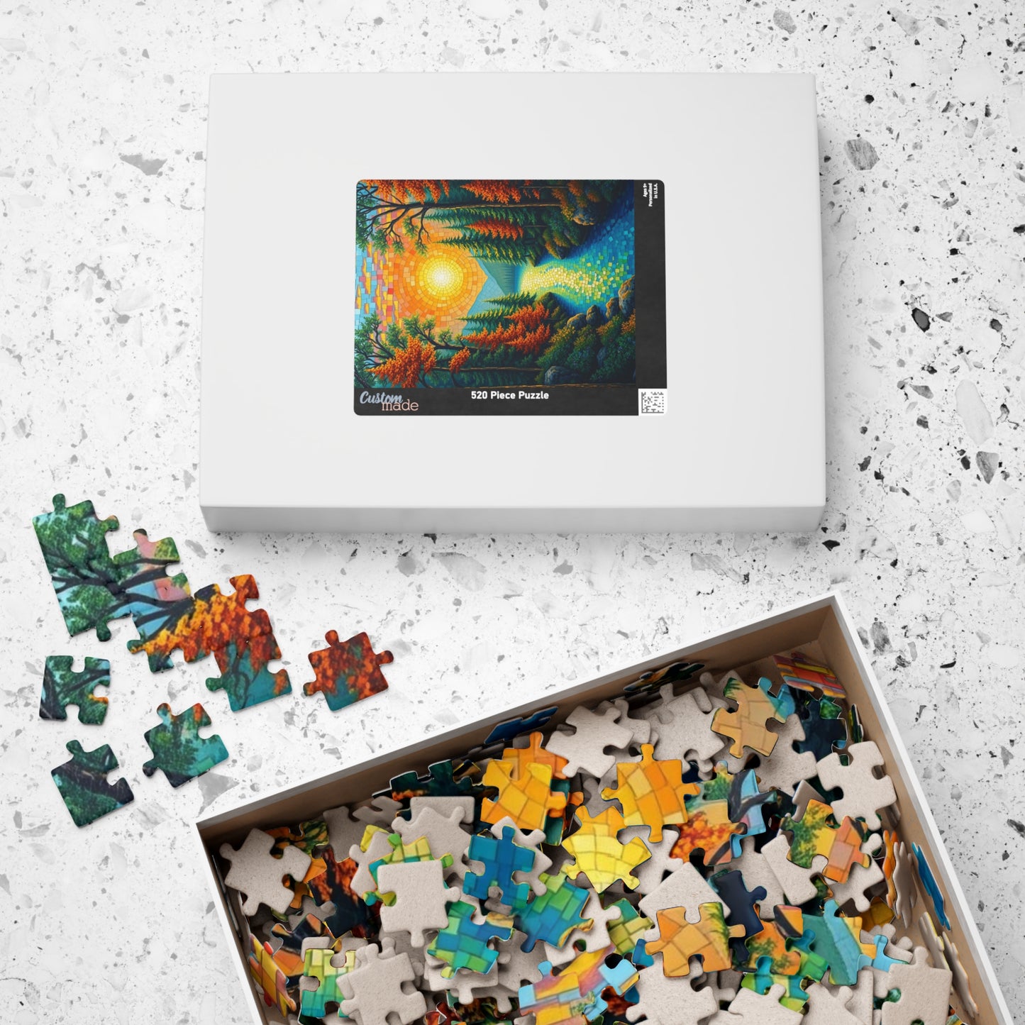 Nature-Inspired Mosaic Landscape Jigsaw Puzzle for Relaxation and Fun, Scenic Autumn Adventure, Best Gift for Family, Friends, Holidays Puzzle The Puzzle Chest