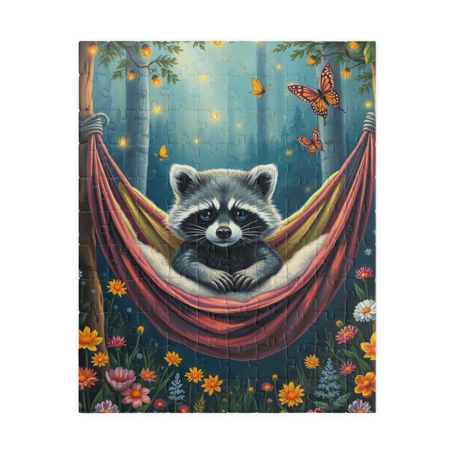 Whimsical Raccoon Jigsaw Puzzle Game for Adults, Nature Lover Friend Gift for Holiday Birthday, Family Night Home Entertainment 110 pcs (Vertical) Puzzle The Puzzle Chest